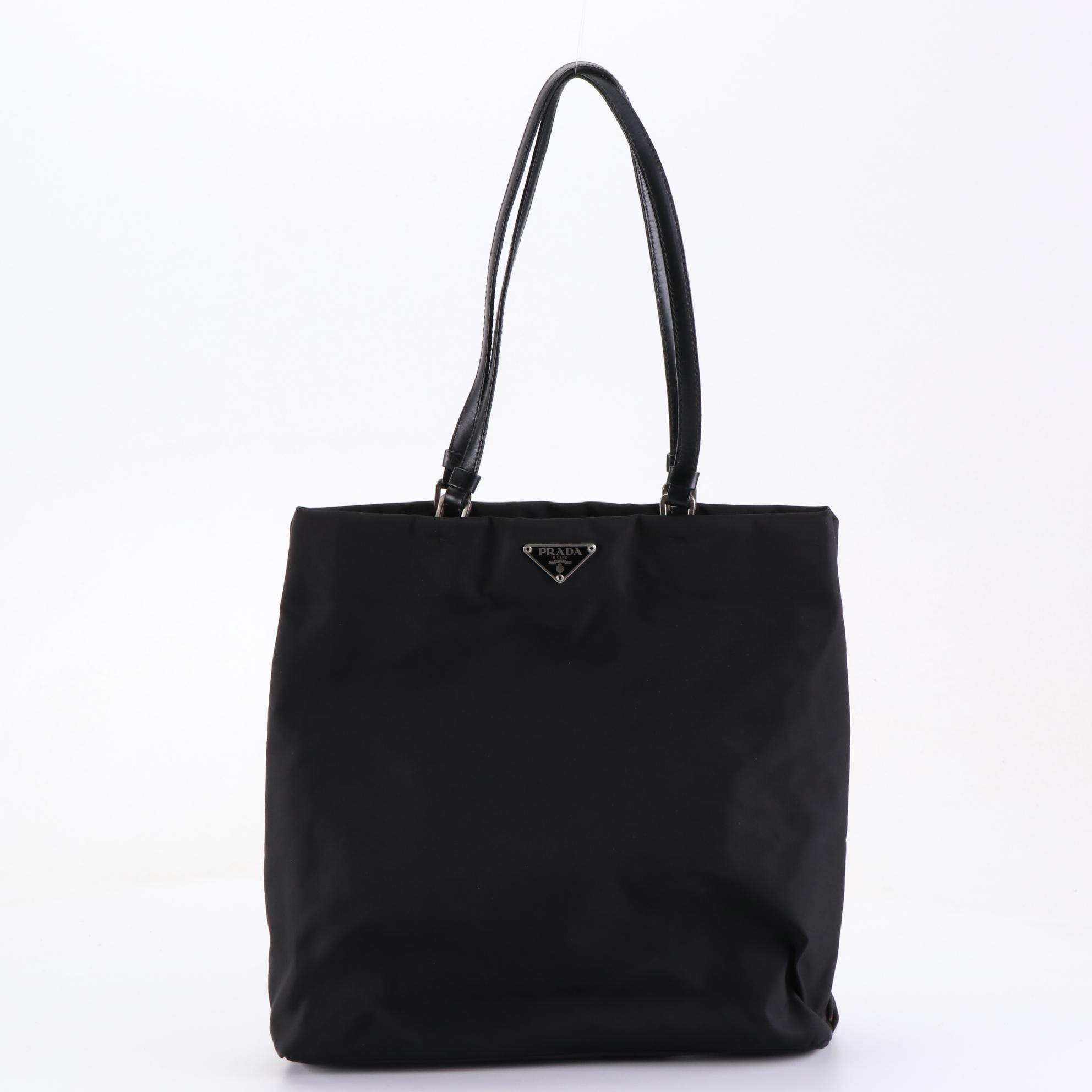 Prada Shoulder Bag in Nylon with Leather Trim