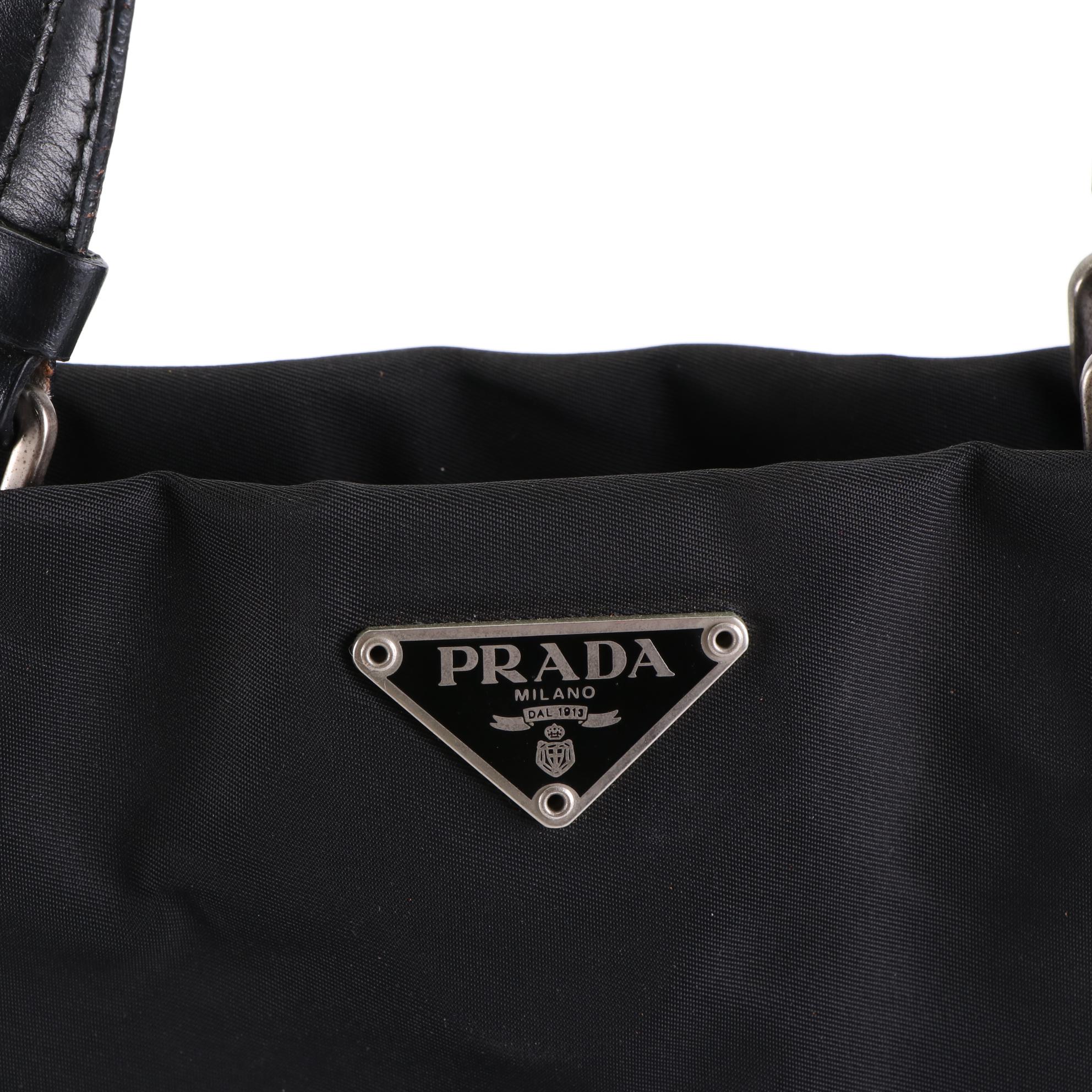 Prada Shoulder Bag in Nylon with Leather Trim