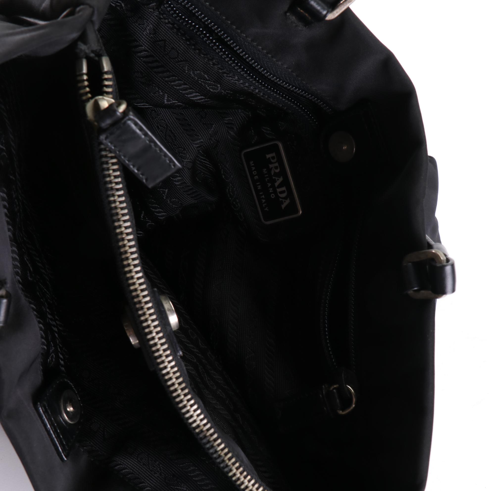 Prada Shoulder Bag in Nylon with Leather Trim