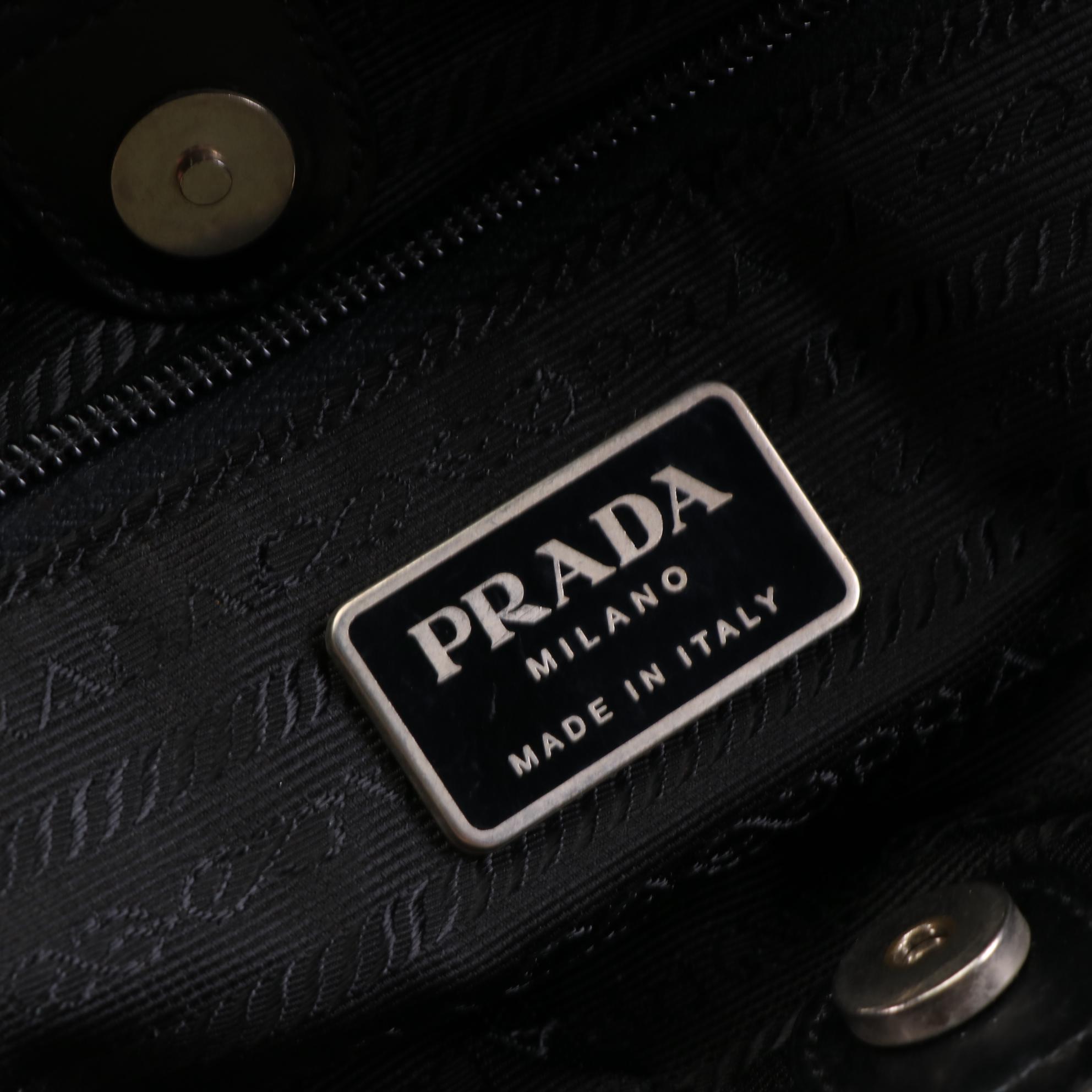 Prada Shoulder Bag in Nylon with Leather Trim