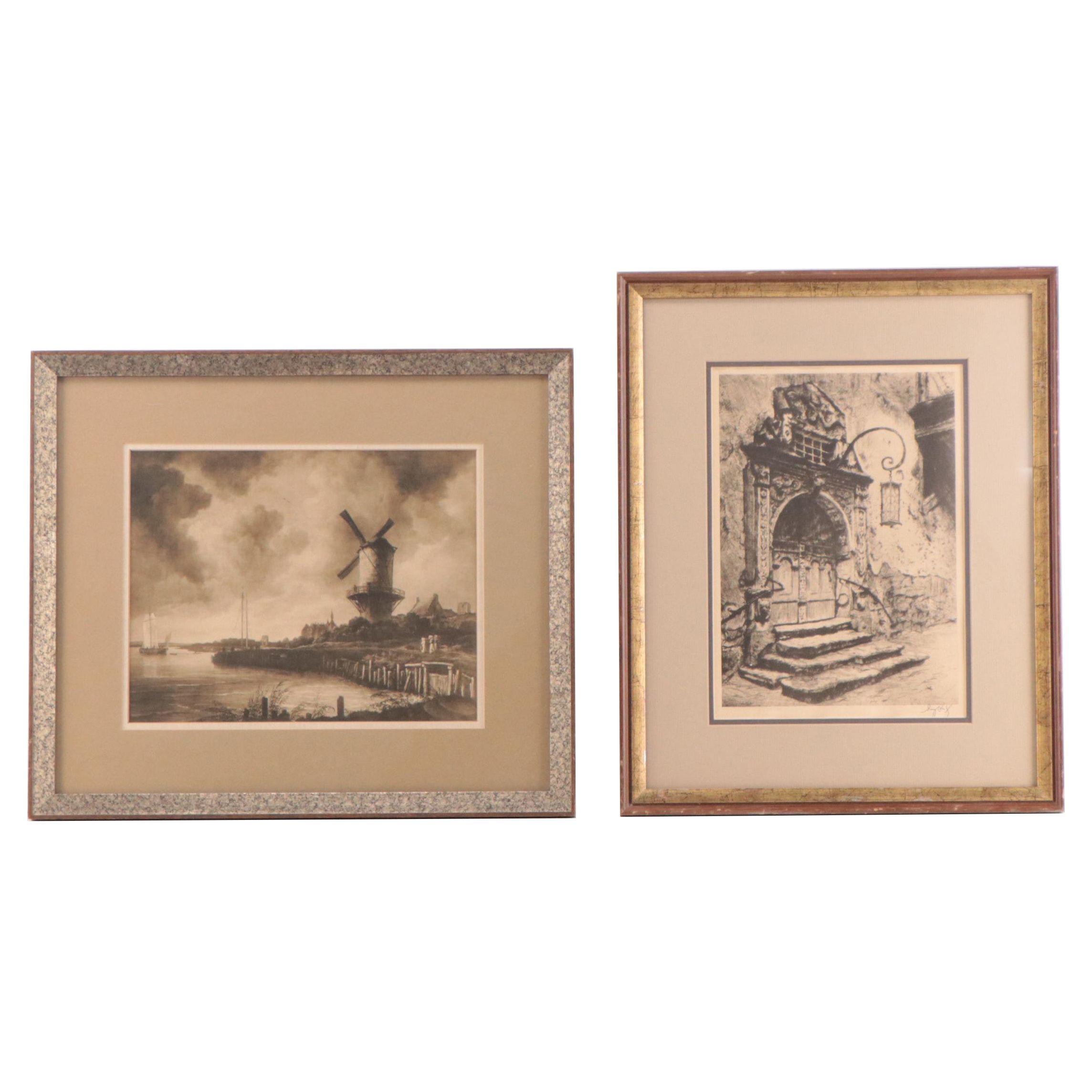 Photomechanical Prints After Jacob van Ruisdael and Guy Riss