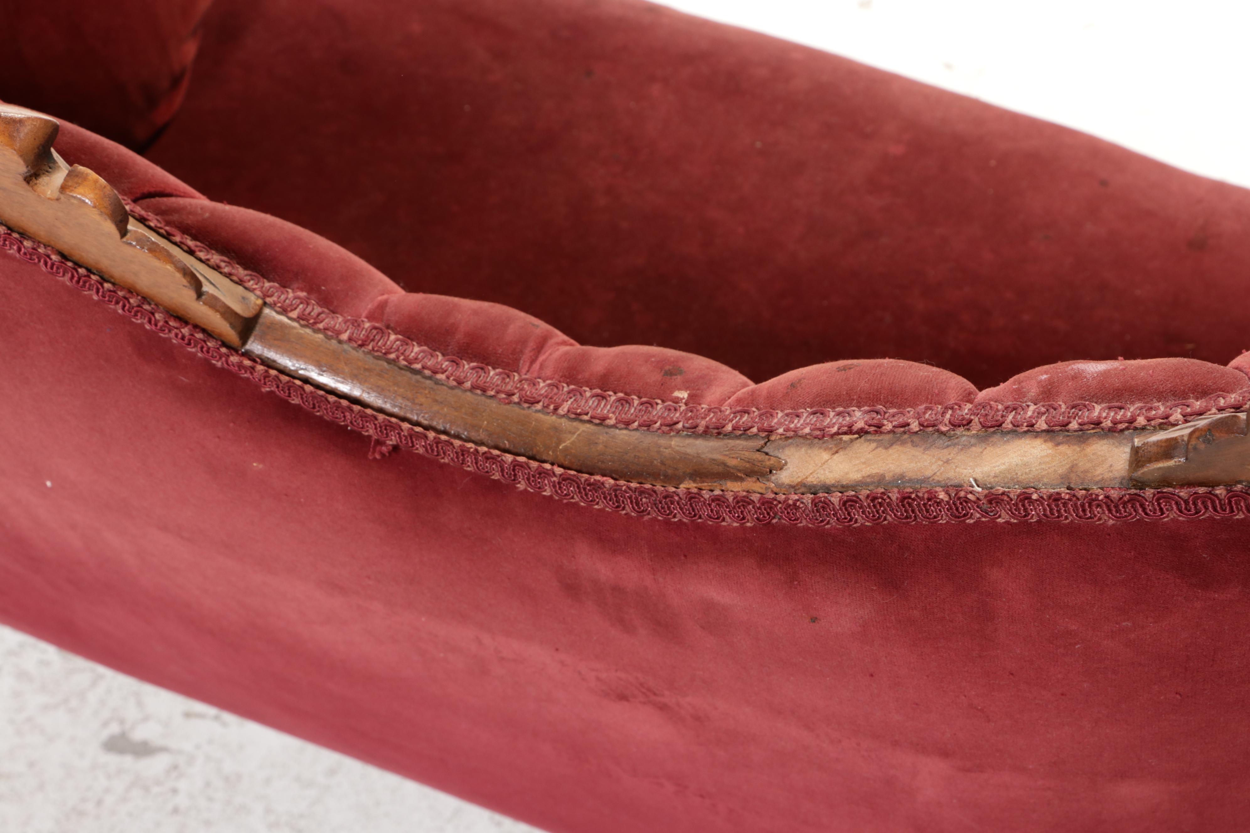 American Rococo Revival Carved Walnut Settee and Parlor Chair, circa 1870