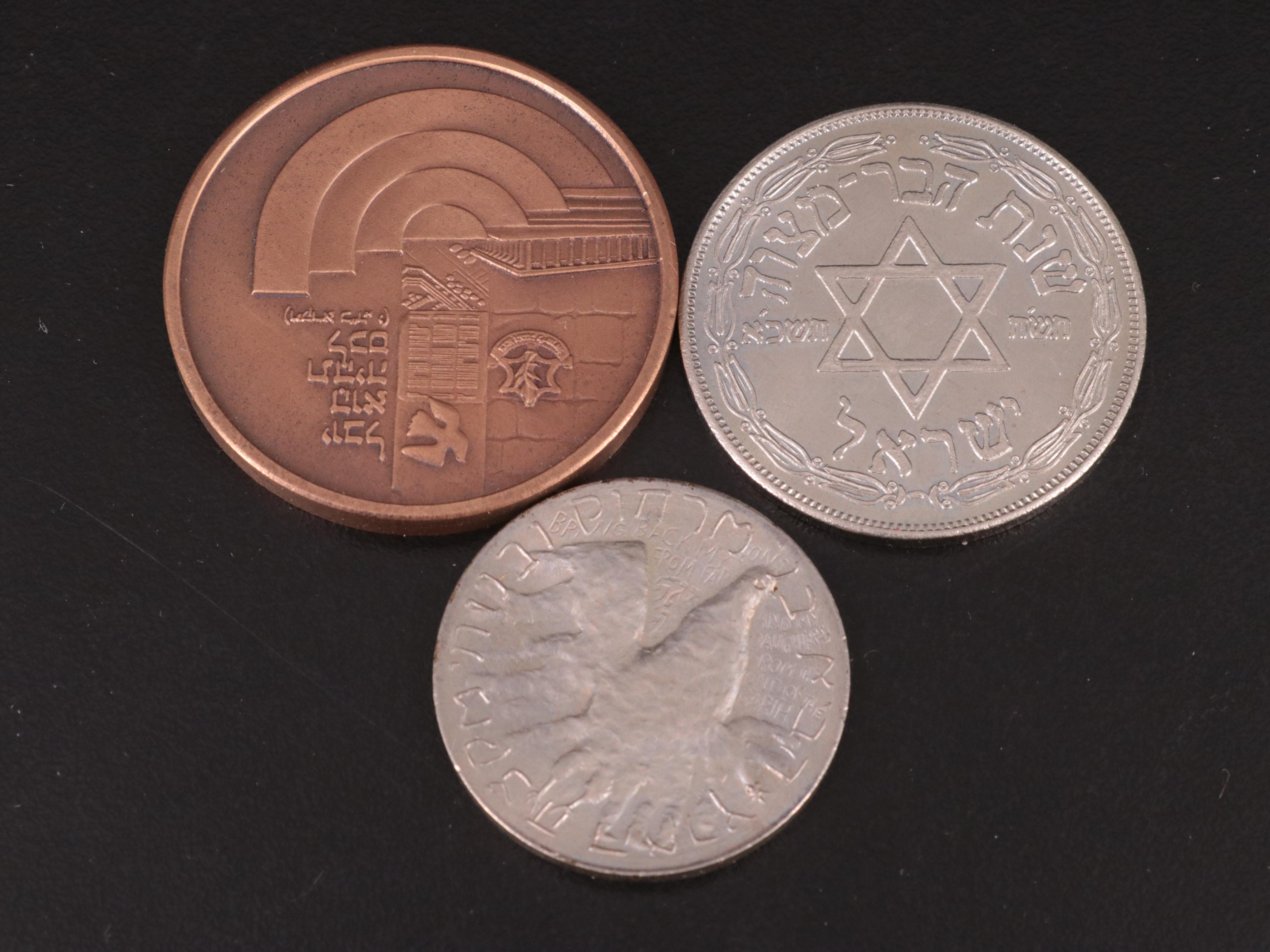 Twelve Israeli Medals and Tokens