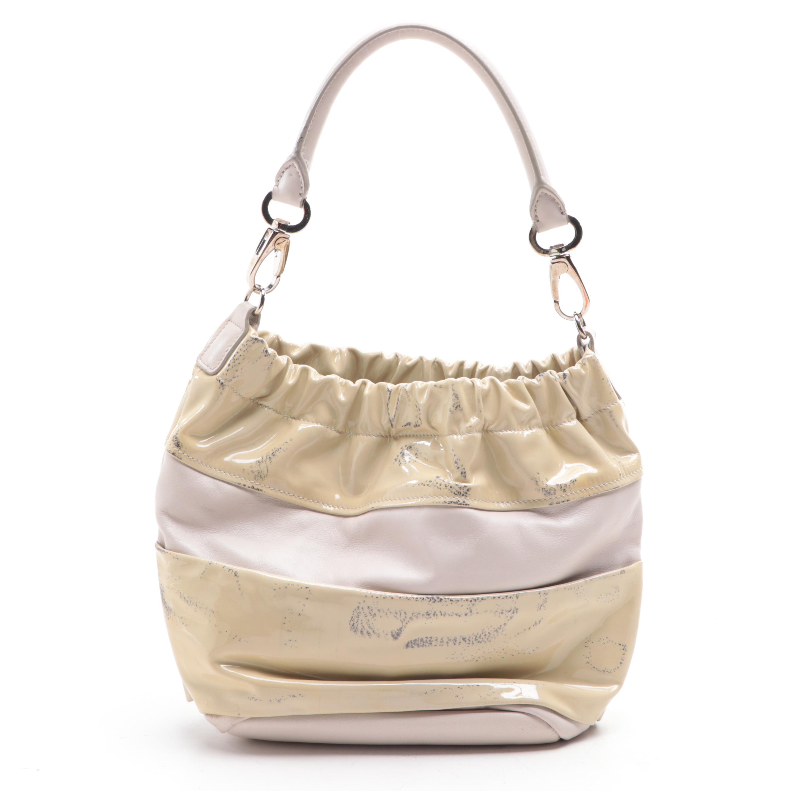 Salvatore Ferragamo Patent Leather Stripe Handbag