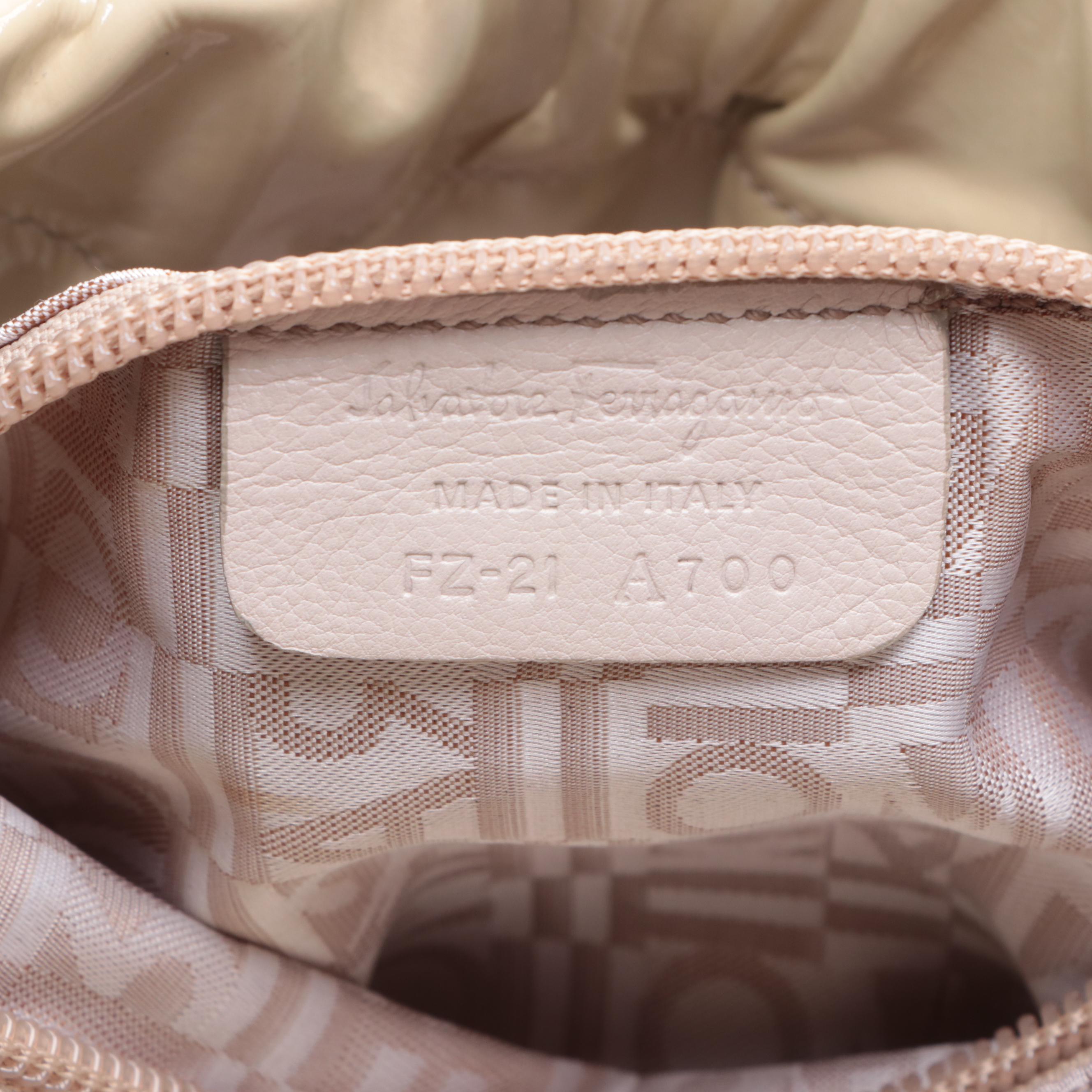 Salvatore Ferragamo Patent Leather Stripe Handbag