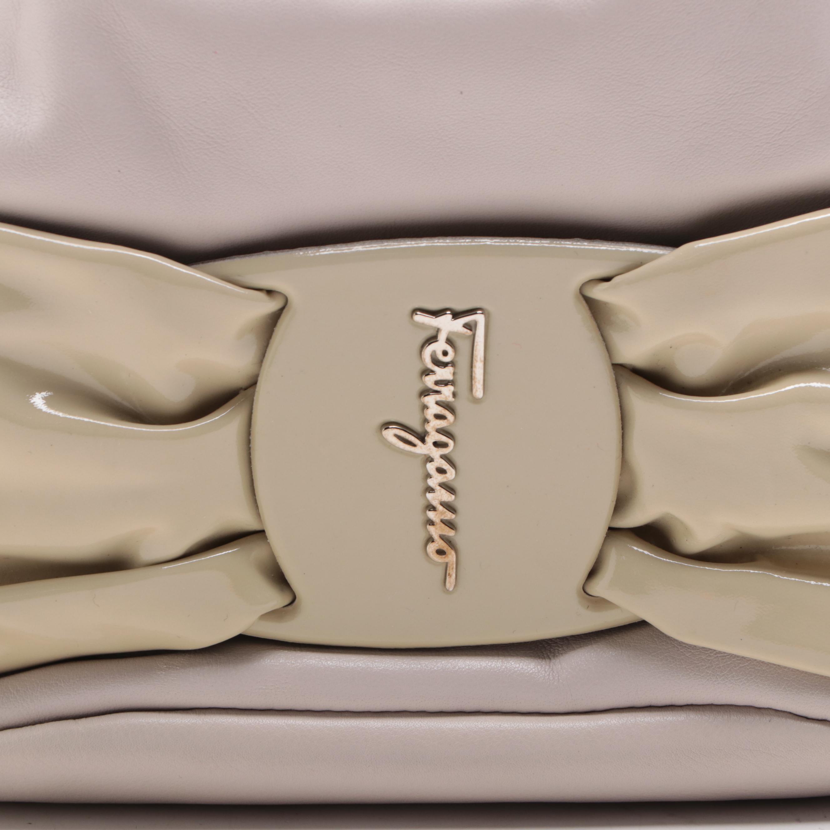 Salvatore Ferragamo Patent Leather Stripe Handbag