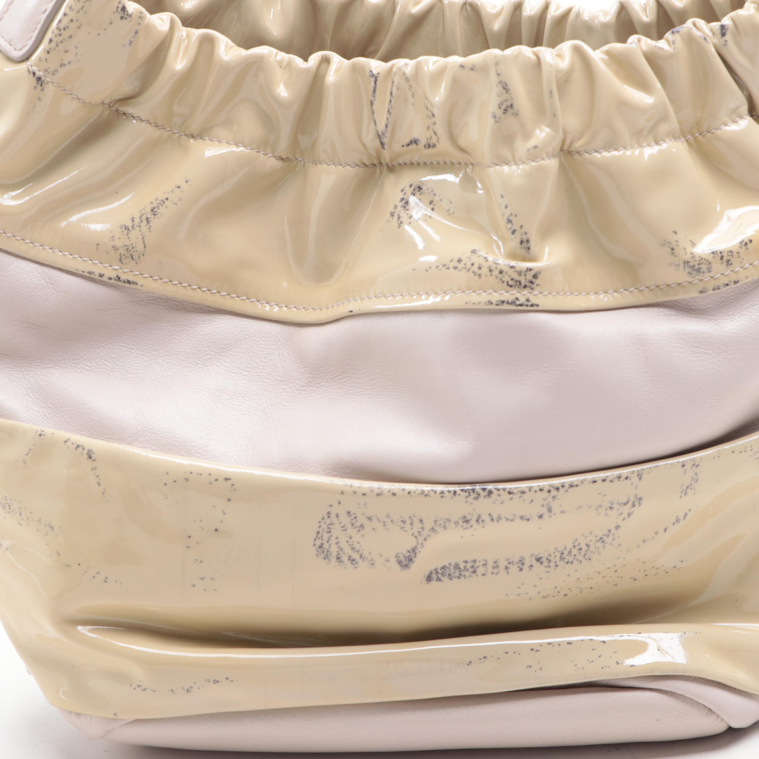 Salvatore Ferragamo Patent Leather Stripe Handbag