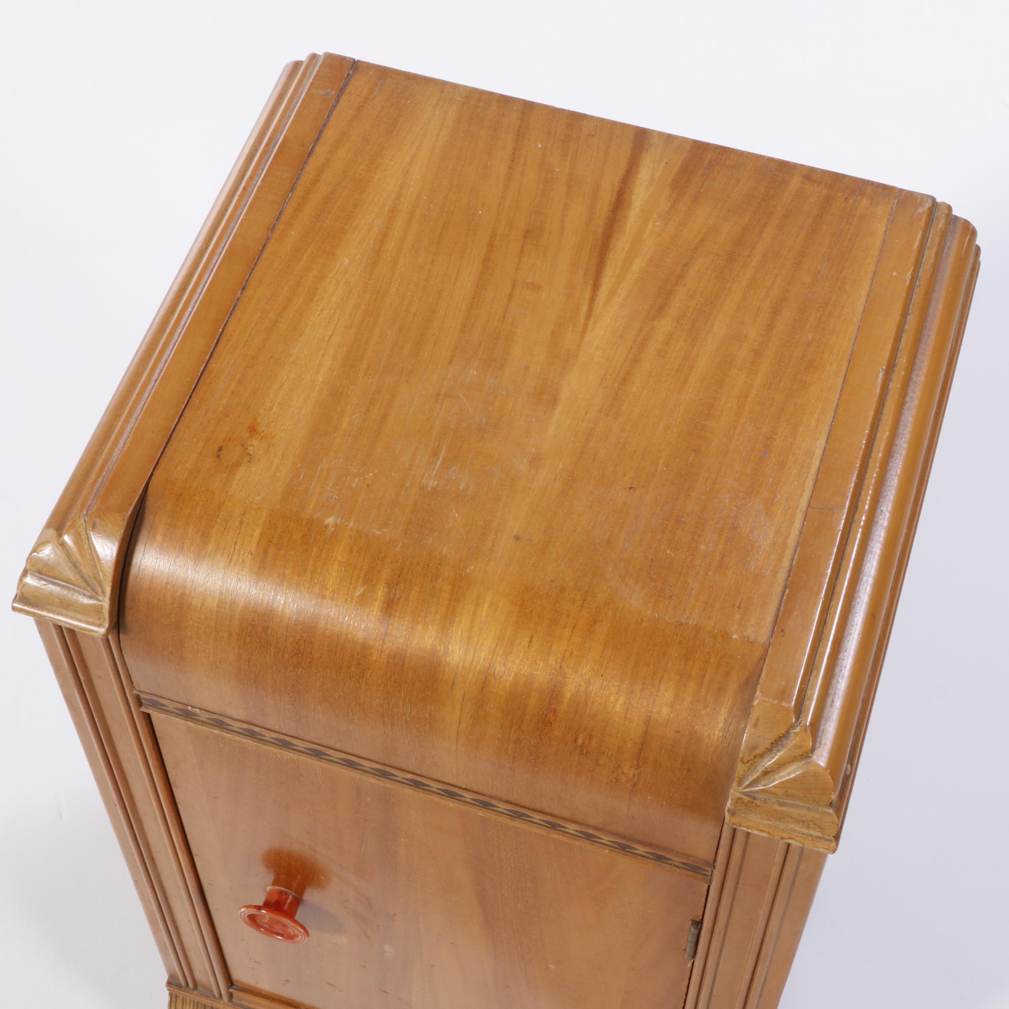 Webb Furniture Co. Art Deco Waterfall Nightstand, circa 1930