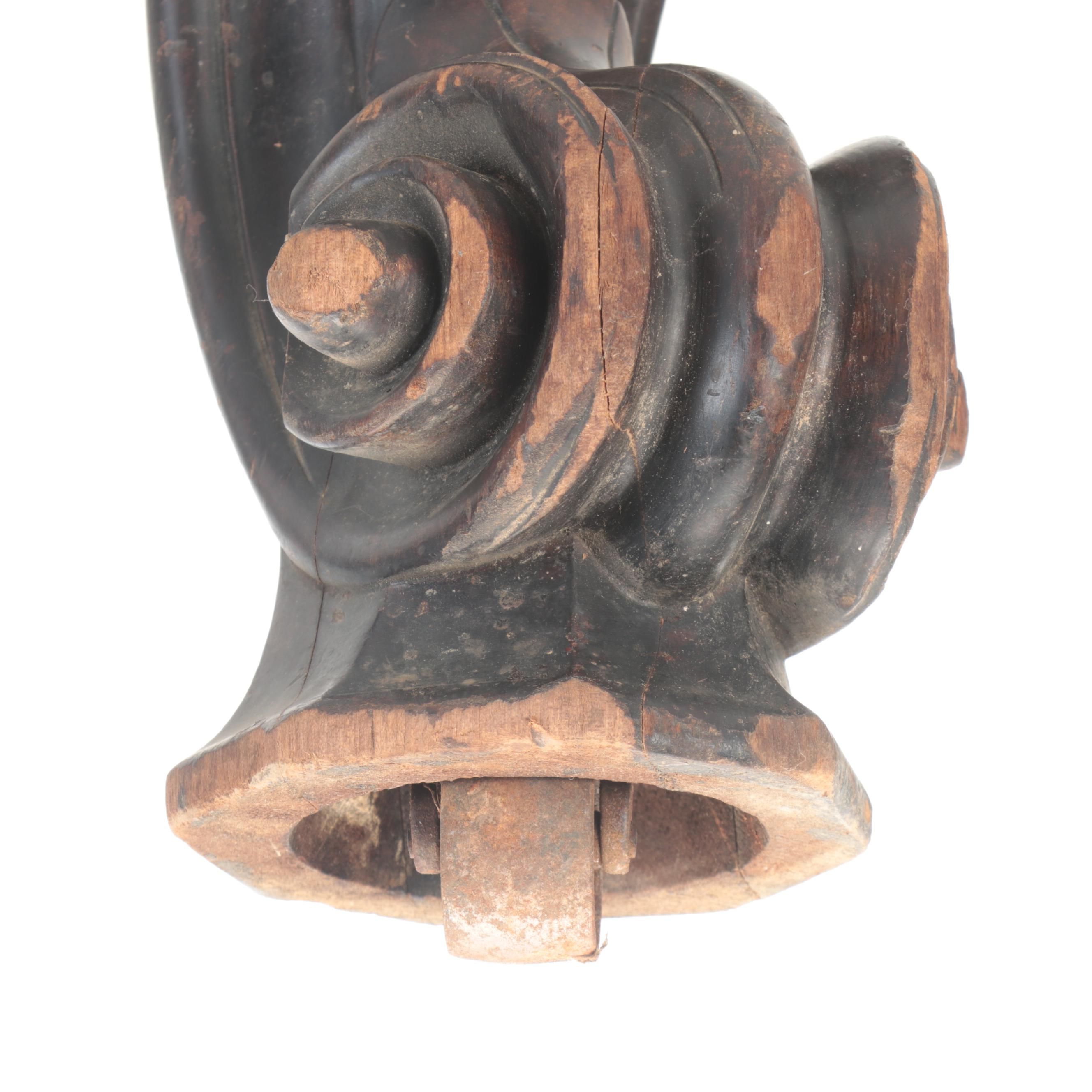 Carved Wood Cabriole Legs with Casters