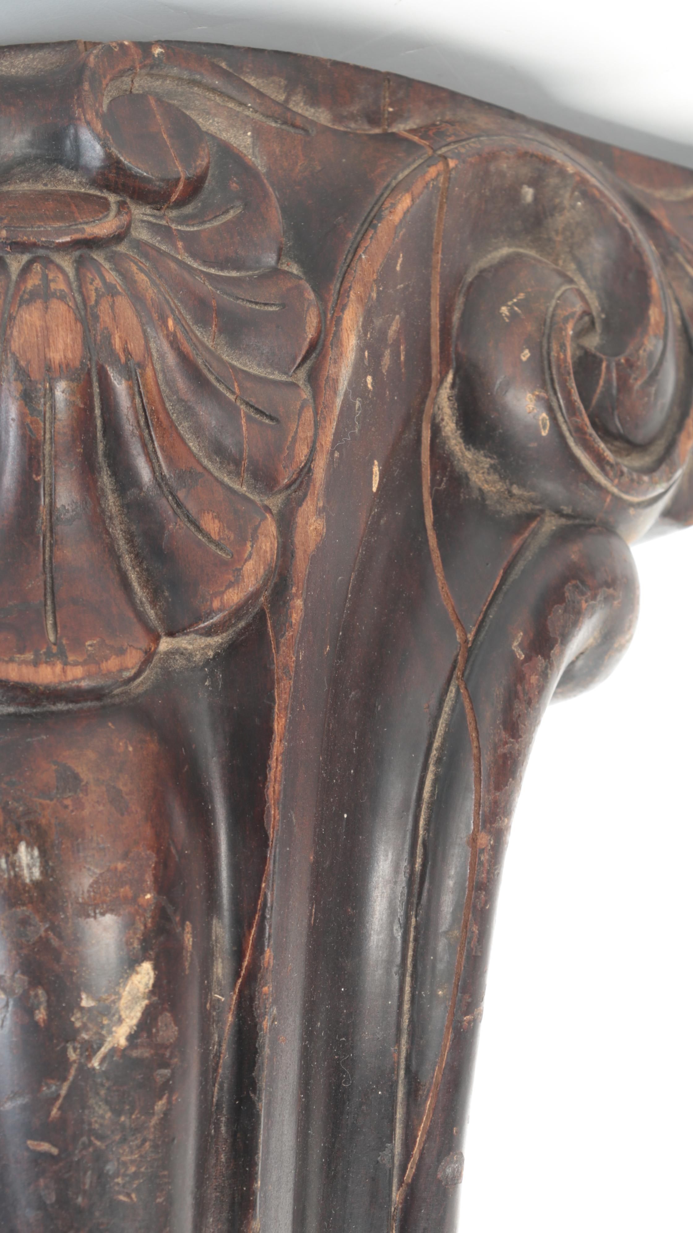 Carved Wood Cabriole Legs with Casters