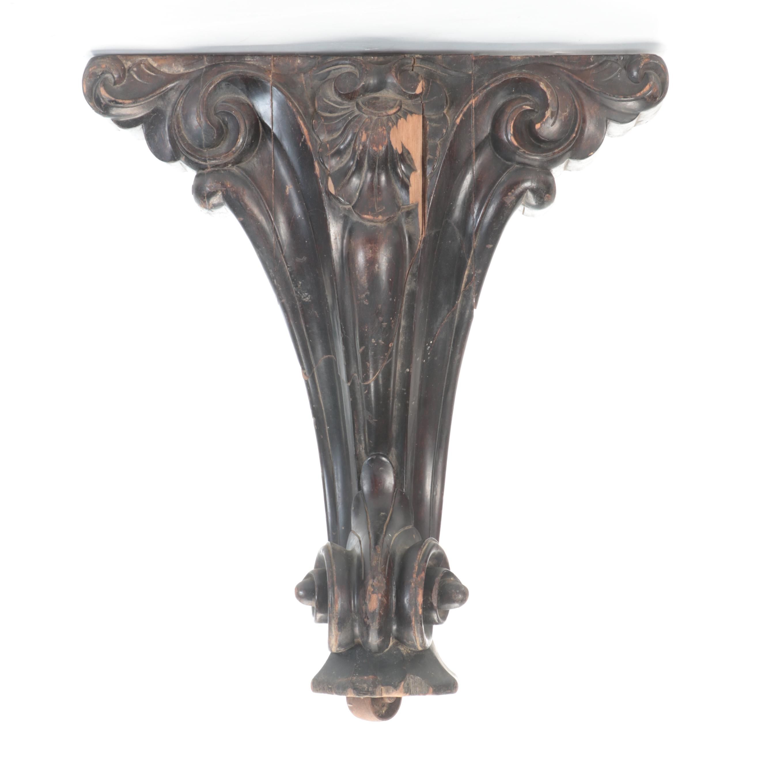 Carved Wood Cabriole Legs with Casters