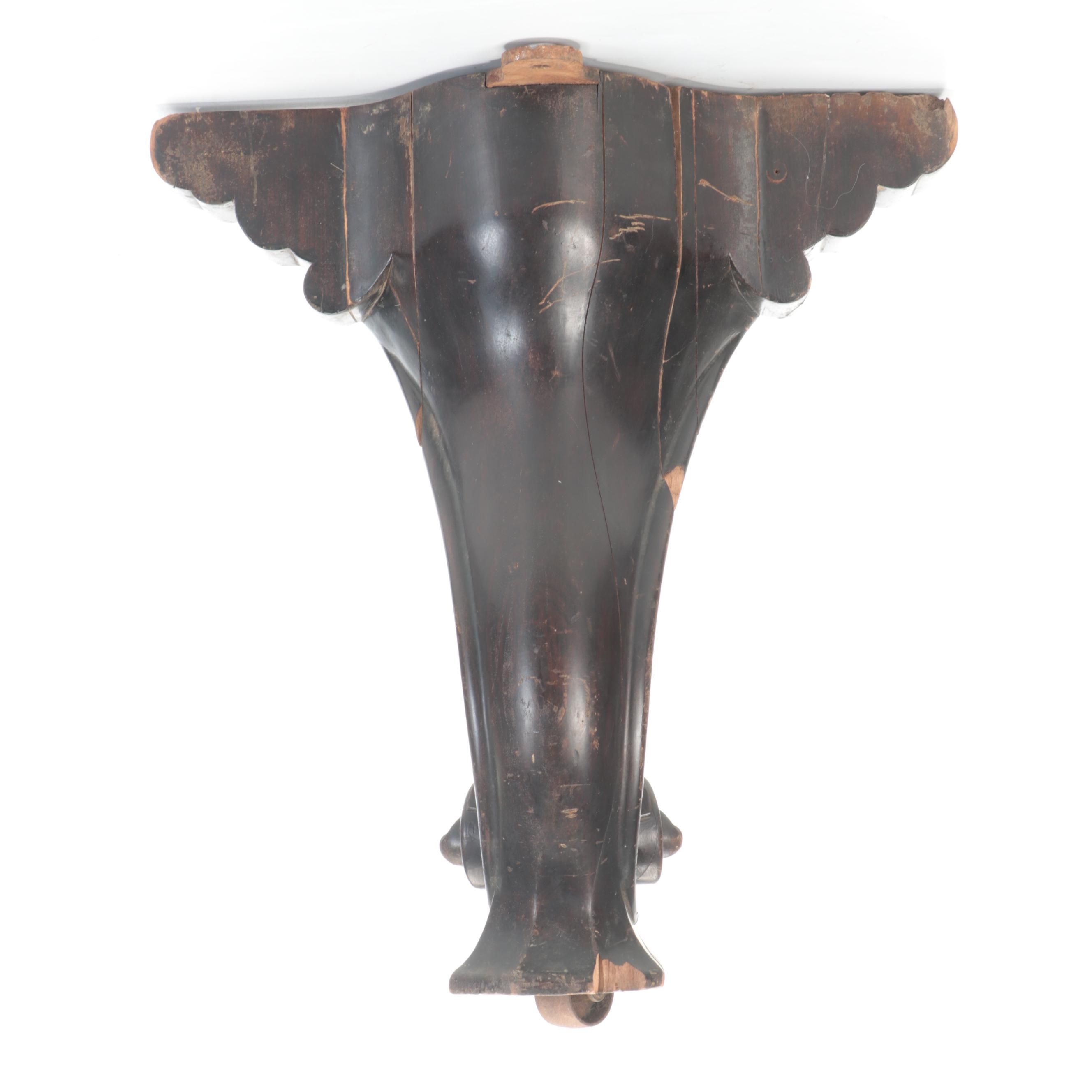 Carved Wood Cabriole Legs with Casters