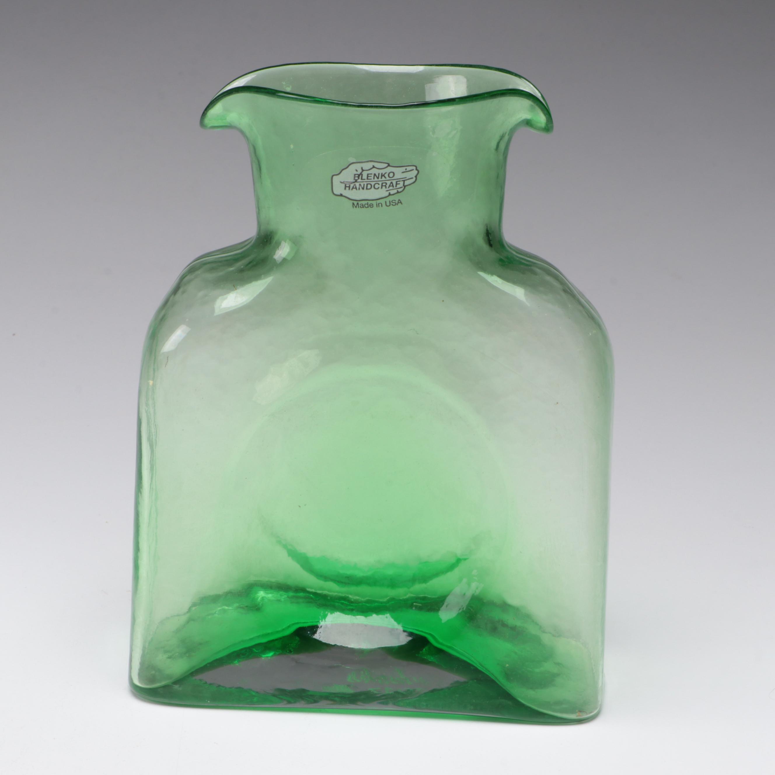 Handcrafted Blenko Glass Vases with Rookwood Pottery Ceramic Vase