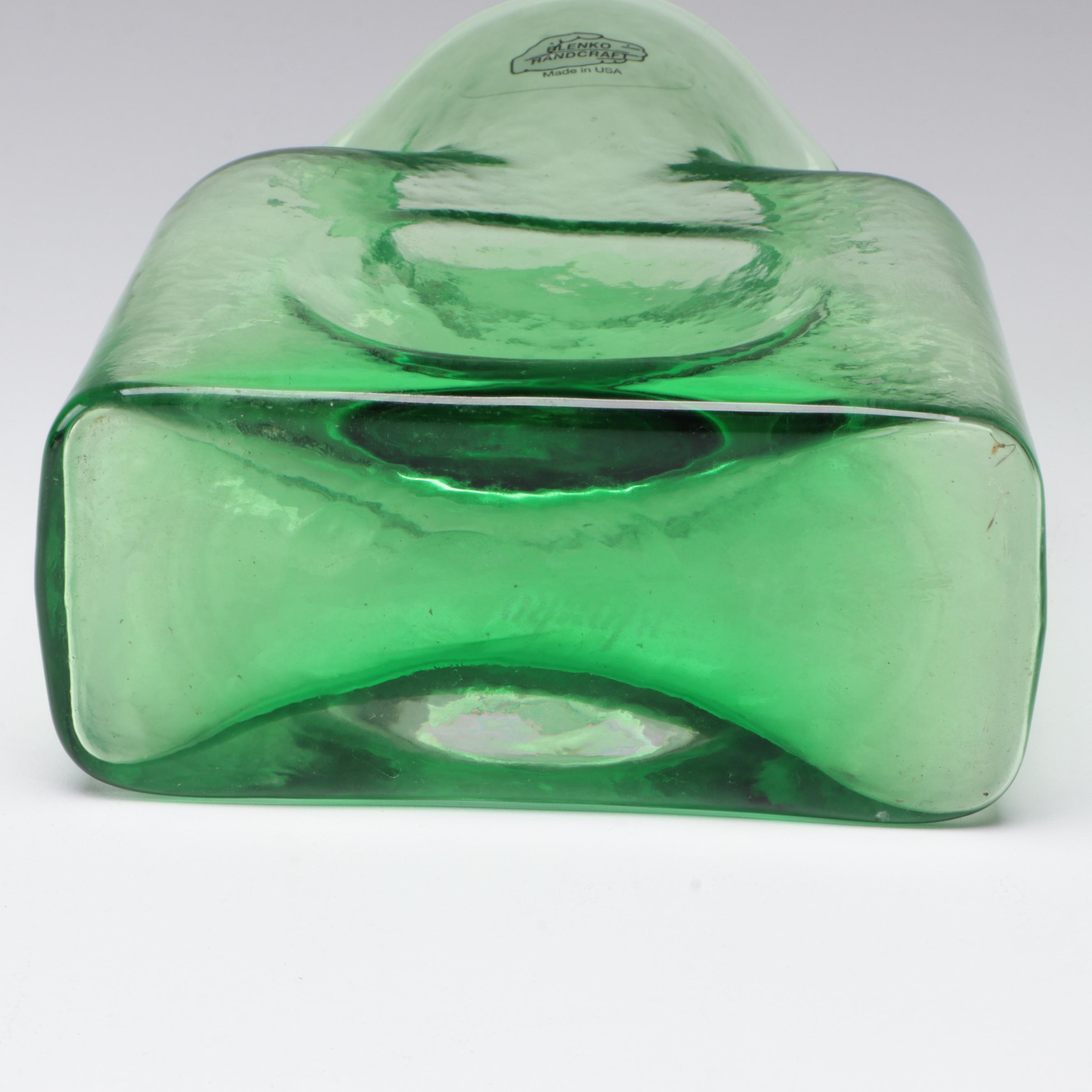 Handcrafted Blenko Glass Vases with Rookwood Pottery Ceramic Vase