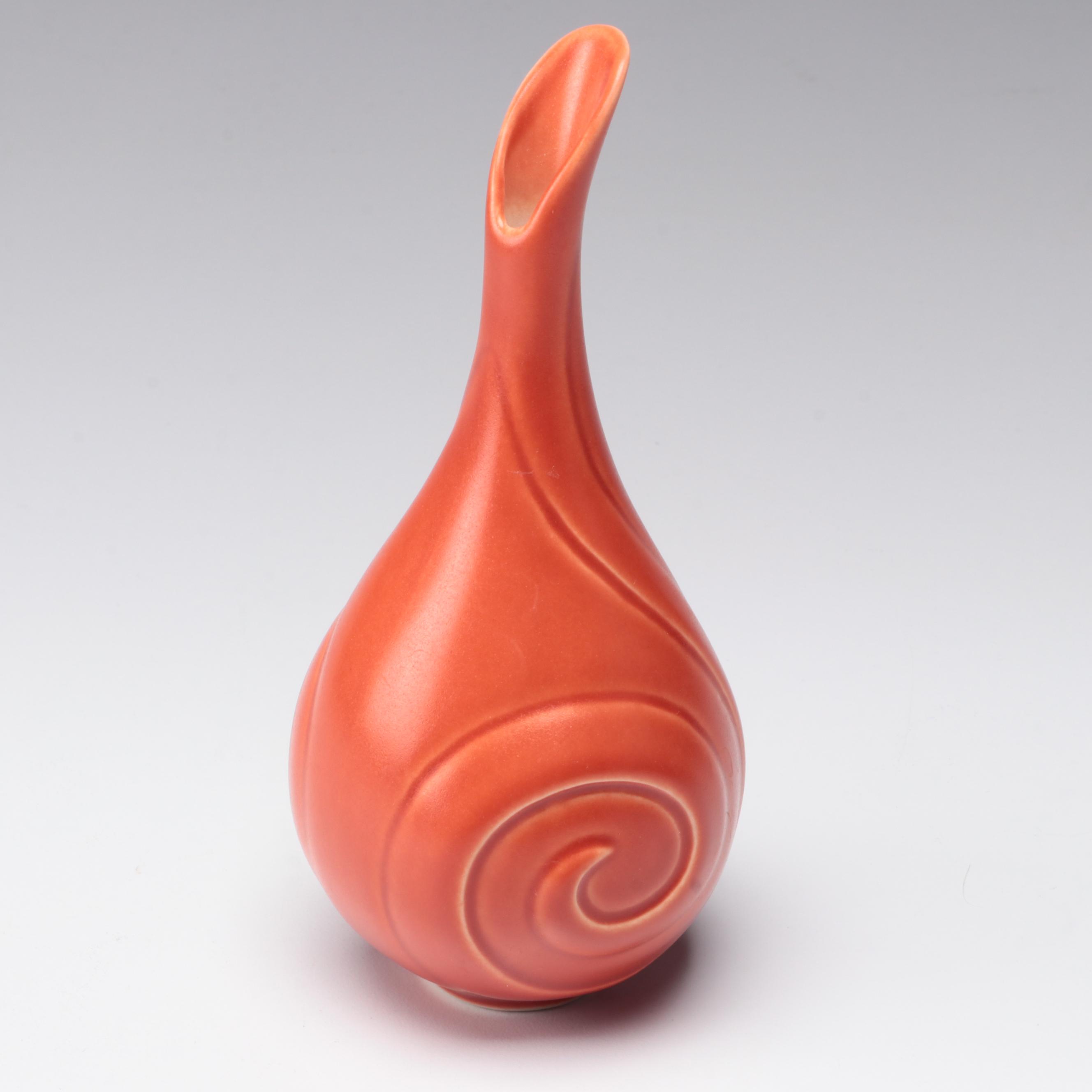 Handcrafted Blenko Glass Vases with Rookwood Pottery Ceramic Vase