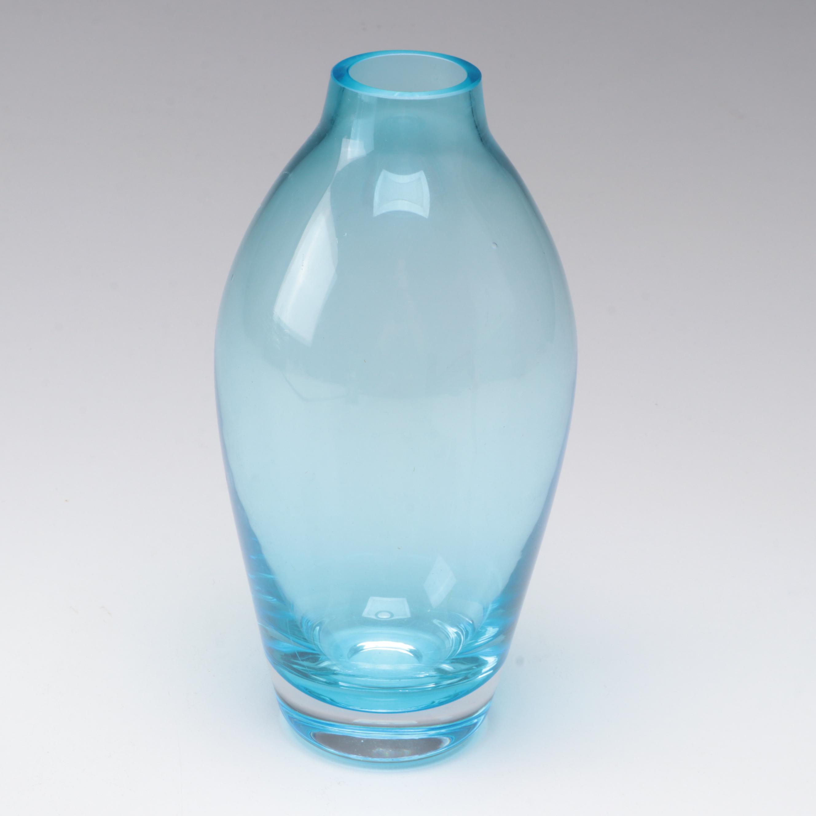 Handcrafted Blenko Glass Vases with Rookwood Pottery Ceramic Vase