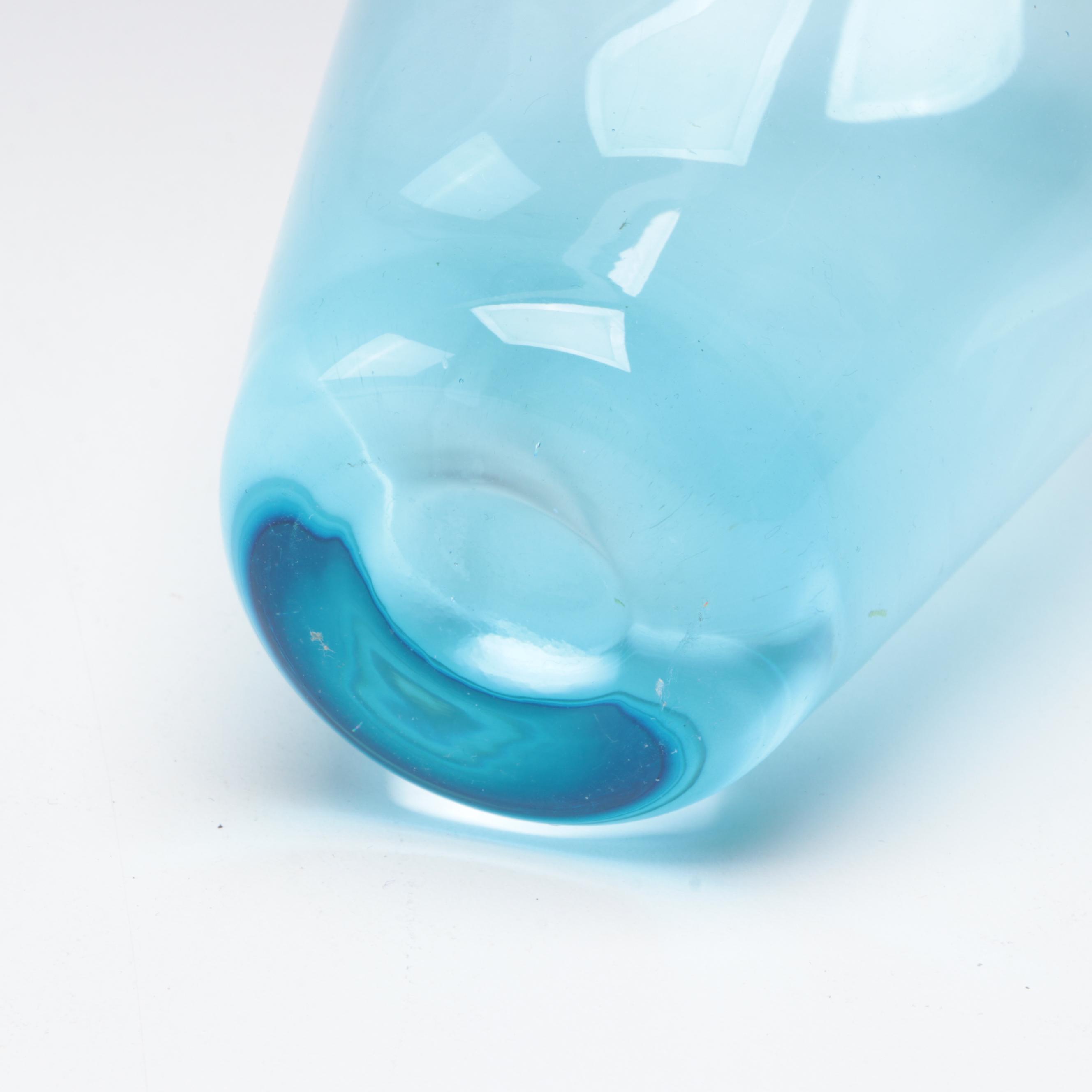 Handcrafted Blenko Glass Vases with Rookwood Pottery Ceramic Vase