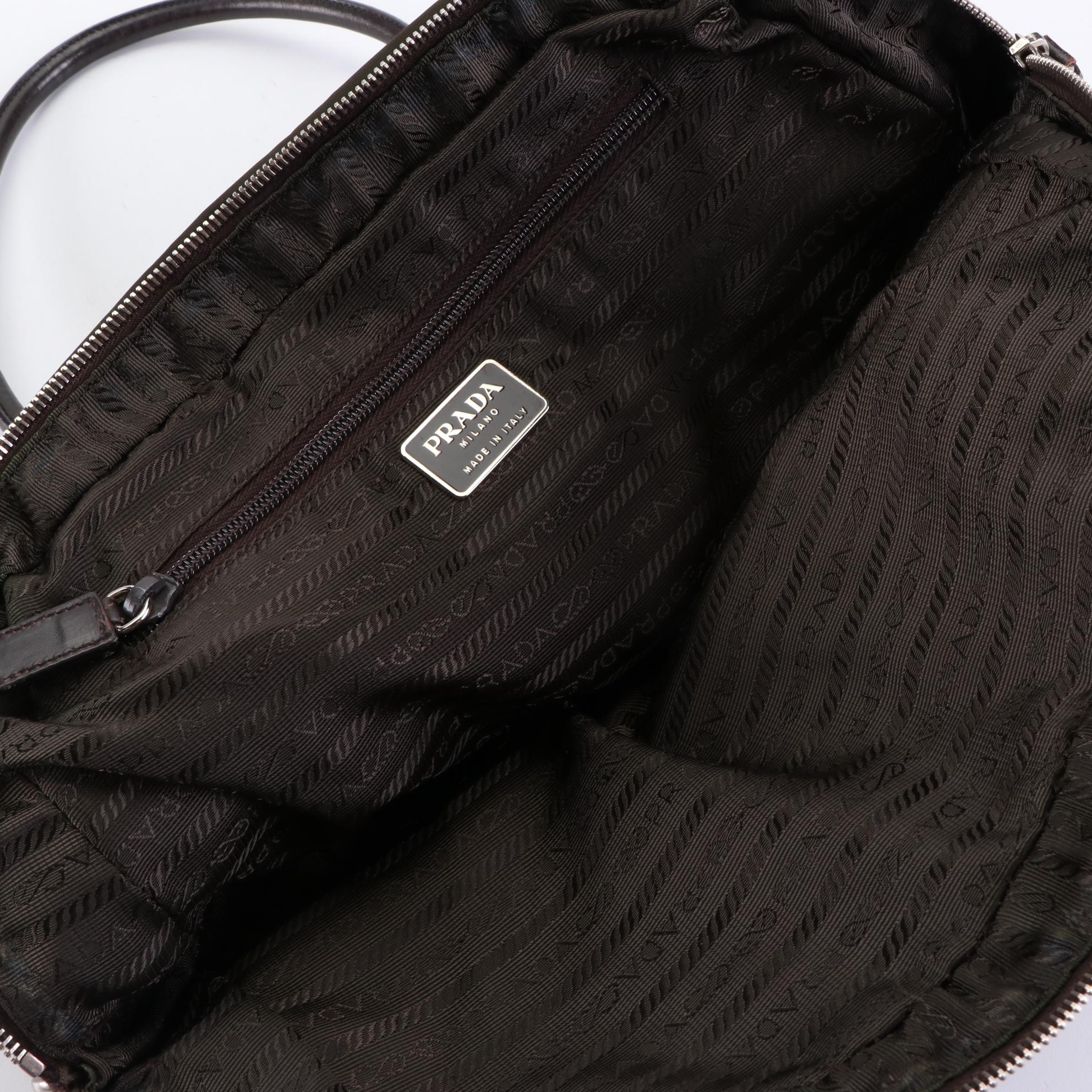 Prada Nylon Tessuto and Leather Shoulder Bag