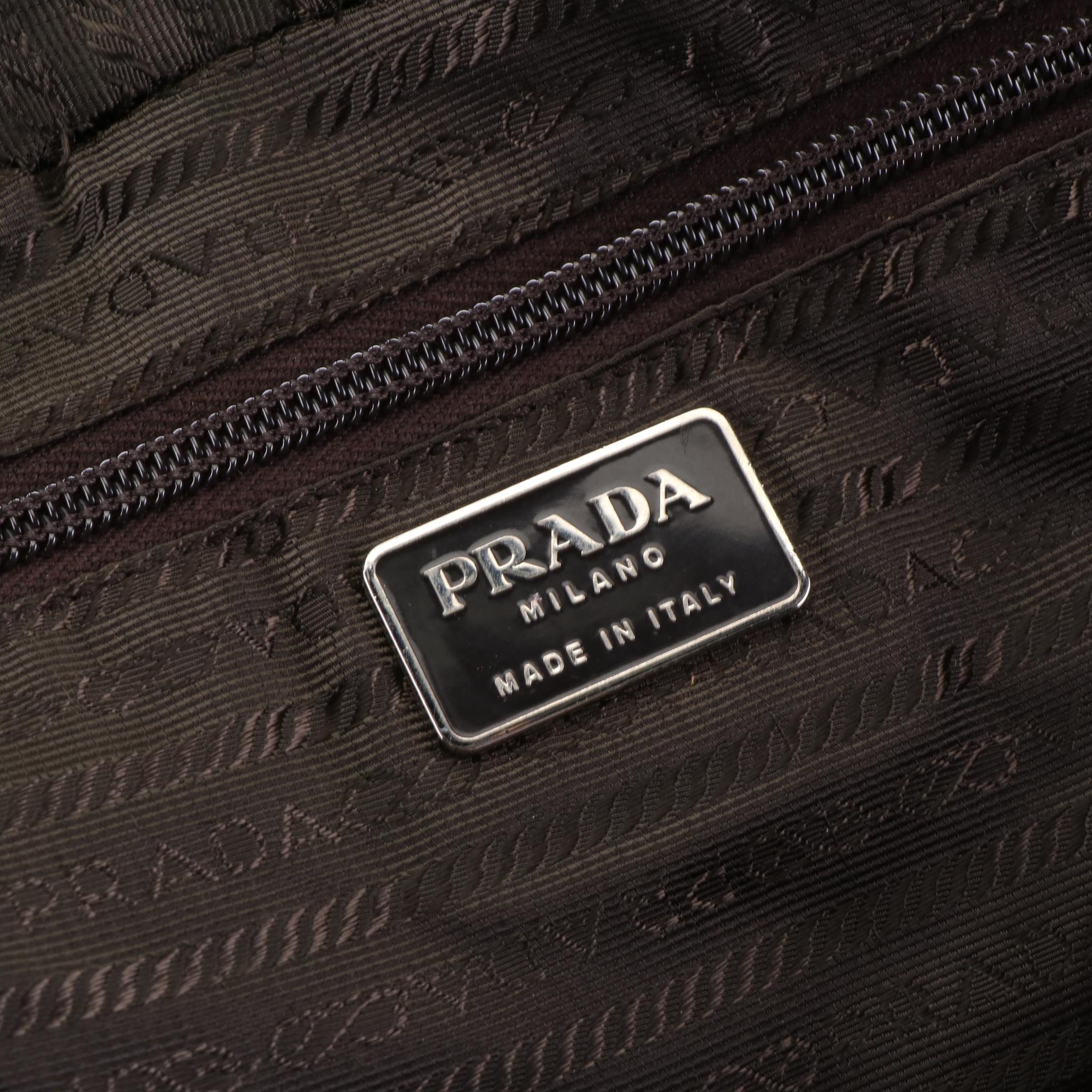 Prada Nylon Tessuto and Leather Shoulder Bag