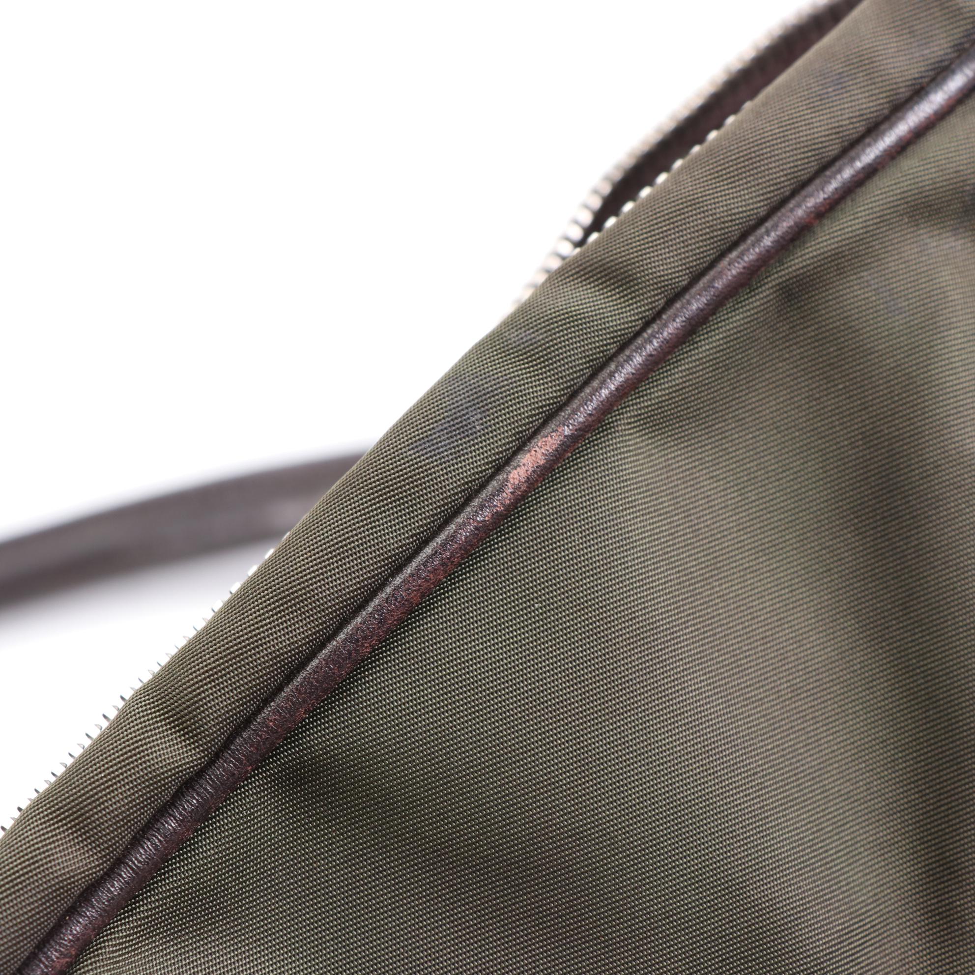 Prada Nylon Tessuto and Leather Shoulder Bag