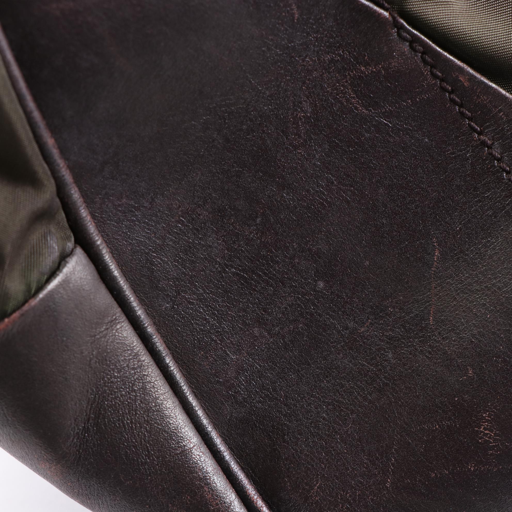 Prada Nylon Tessuto and Leather Shoulder Bag