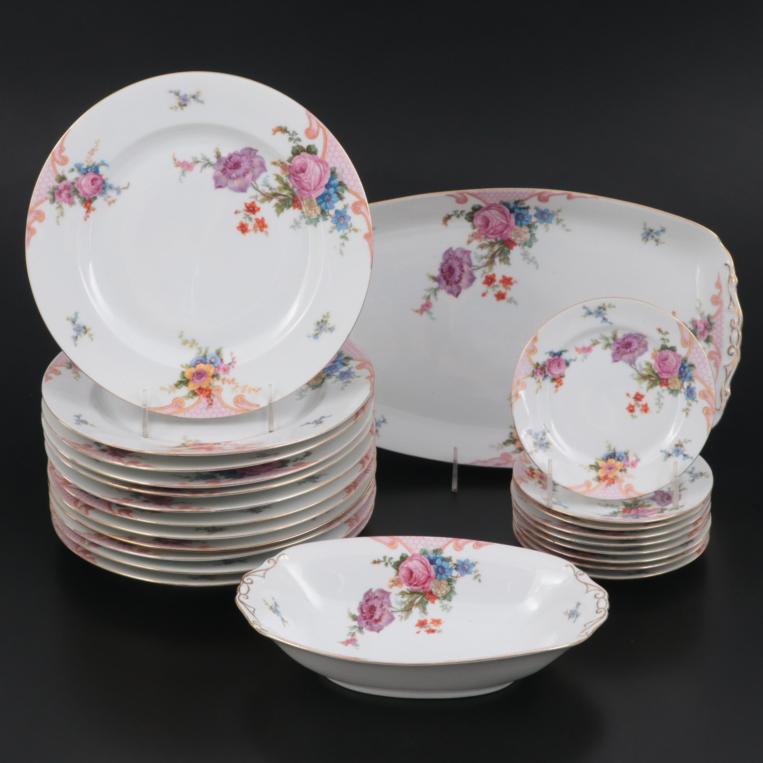 Epiag "Bridal Rose" Porcelain Dinnerware and Serveware