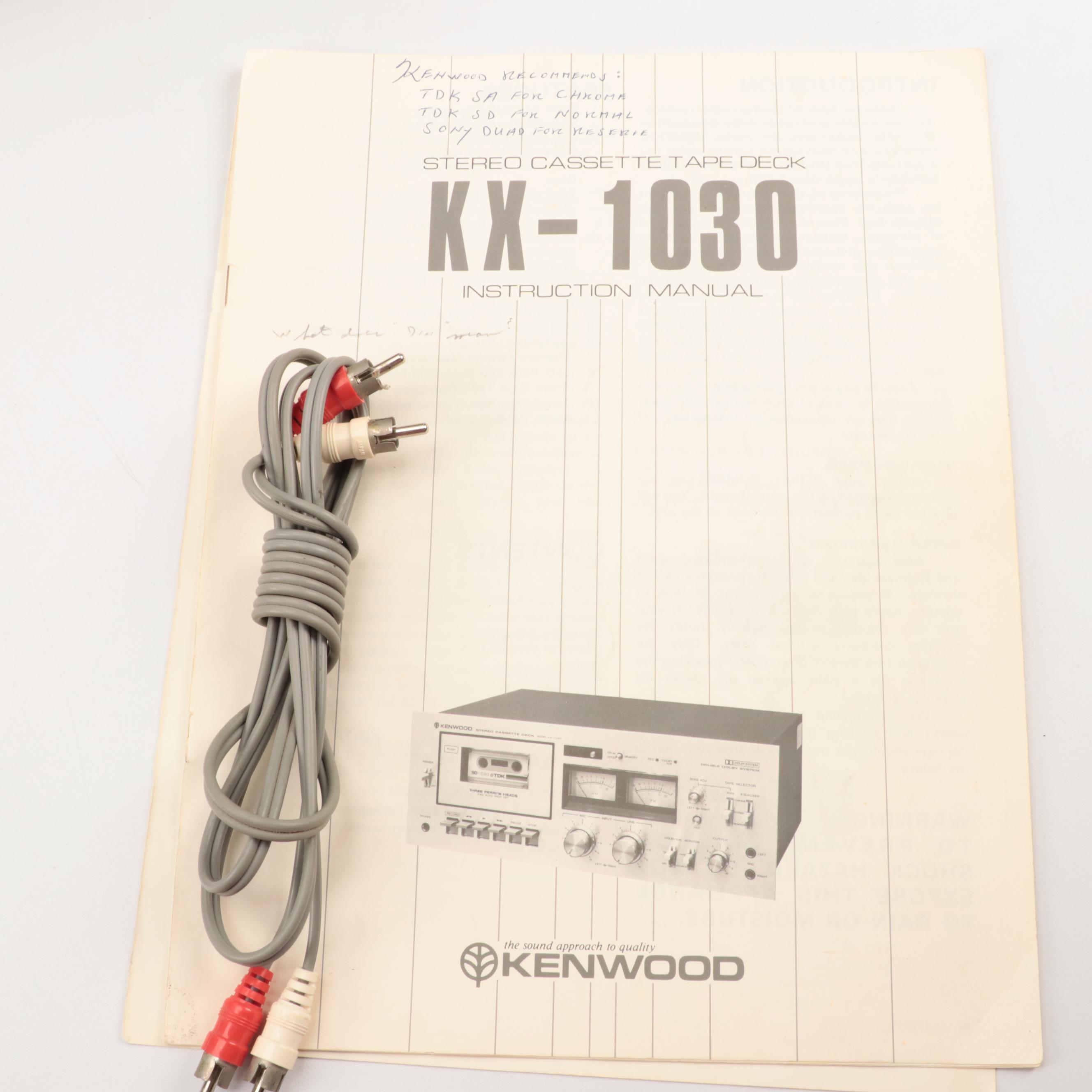 Kenwood KX-1030 Stereo Cassette Tape Deck, 1970s