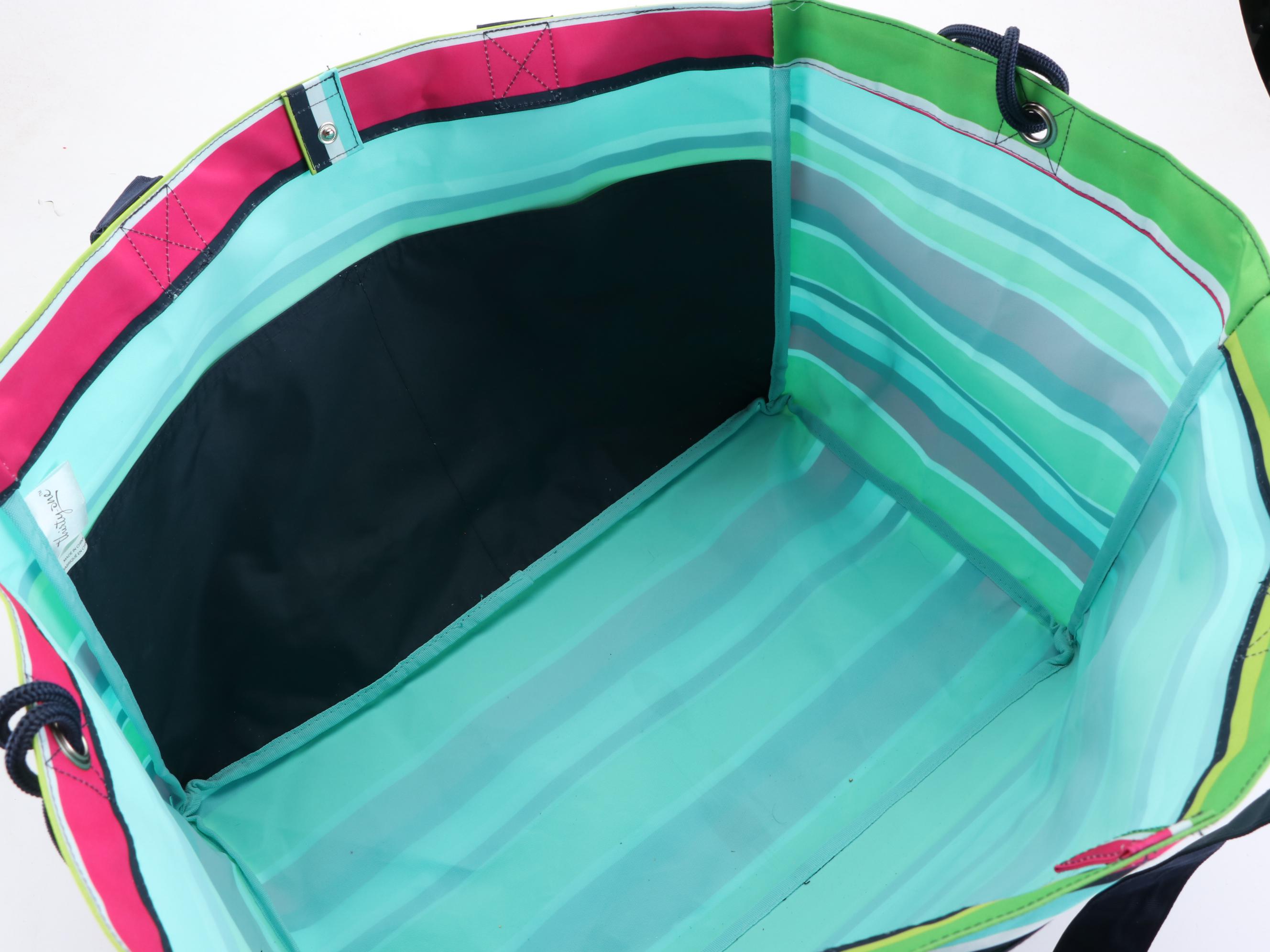 Thirty-One Gifts Striped Shoulder Totes, Zip Pouches and Folding Storage Cube