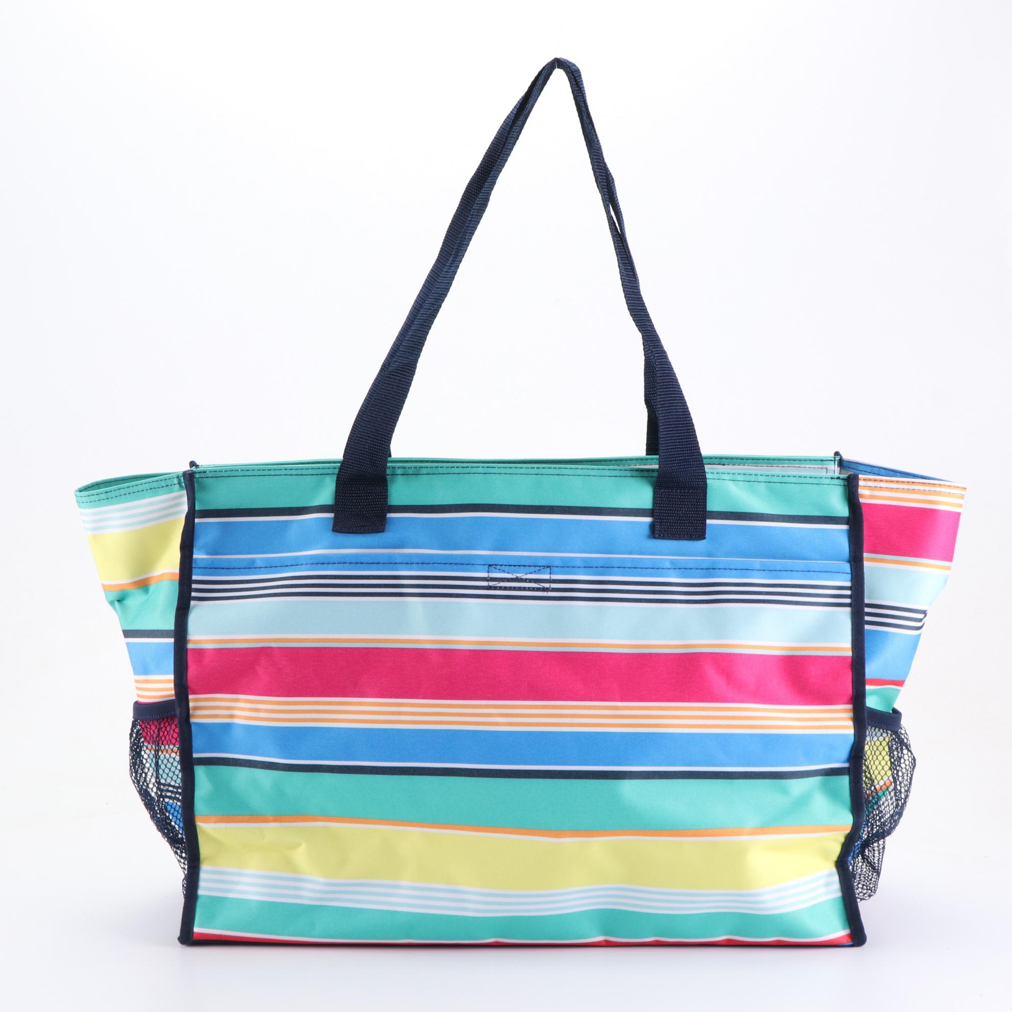 Thirty-One Gifts Striped Shoulder Totes, Zip Pouches and Folding Storage Cube