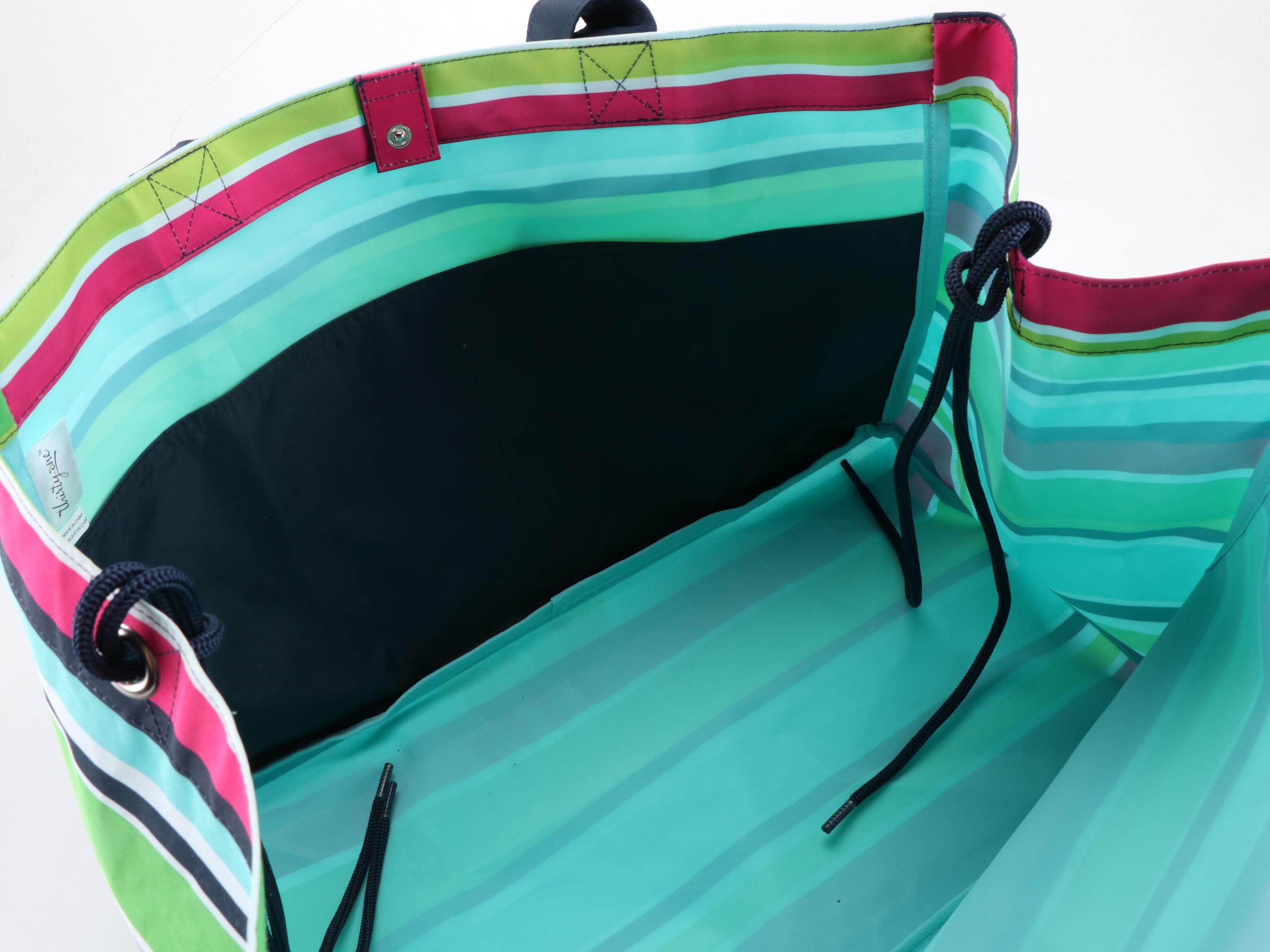 Thirty-One Gifts Striped Shoulder Totes, Zip Pouches and Folding Storage Cube