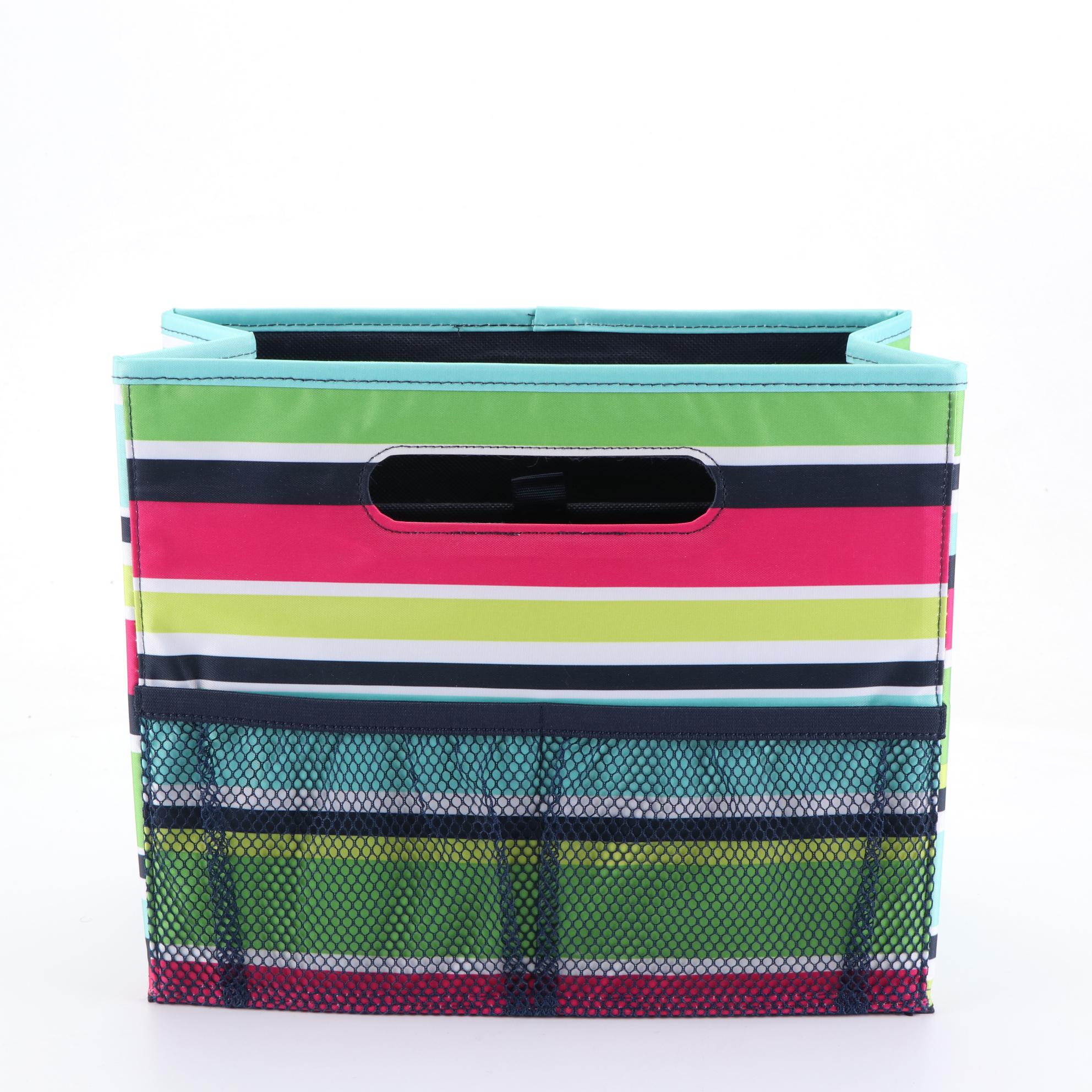 Thirty-One Gifts Striped Shoulder Totes, Zip Pouches and Folding Storage Cube