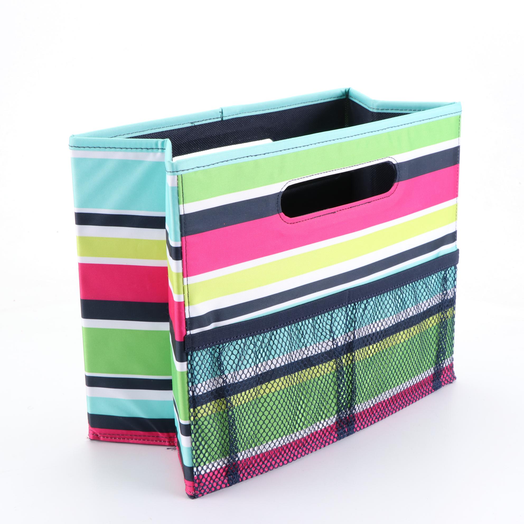 Thirty-One Gifts Striped Shoulder Totes, Zip Pouches and Folding Storage Cube
