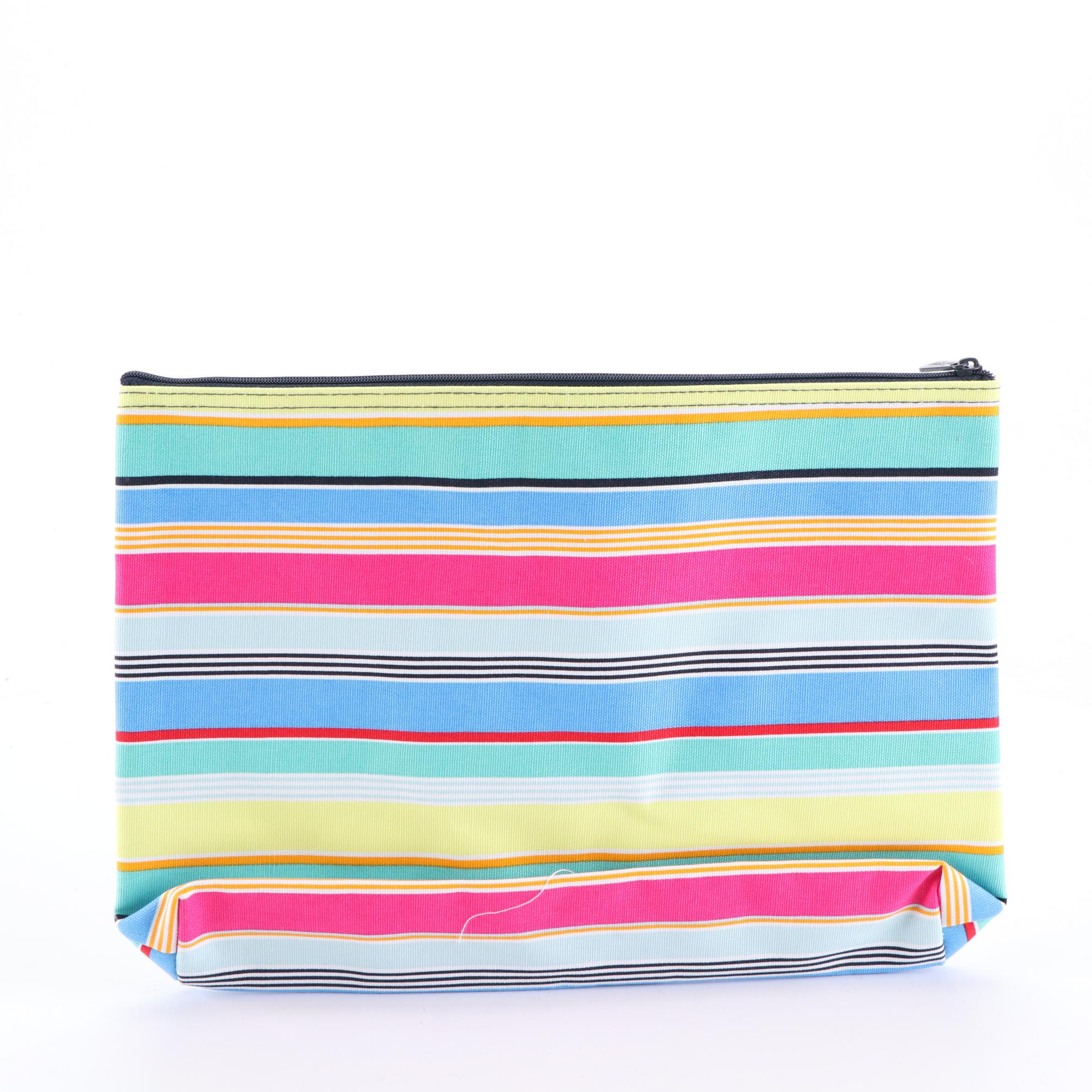Thirty-One Gifts Striped Shoulder Totes, Zip Pouches and Folding Storage Cube