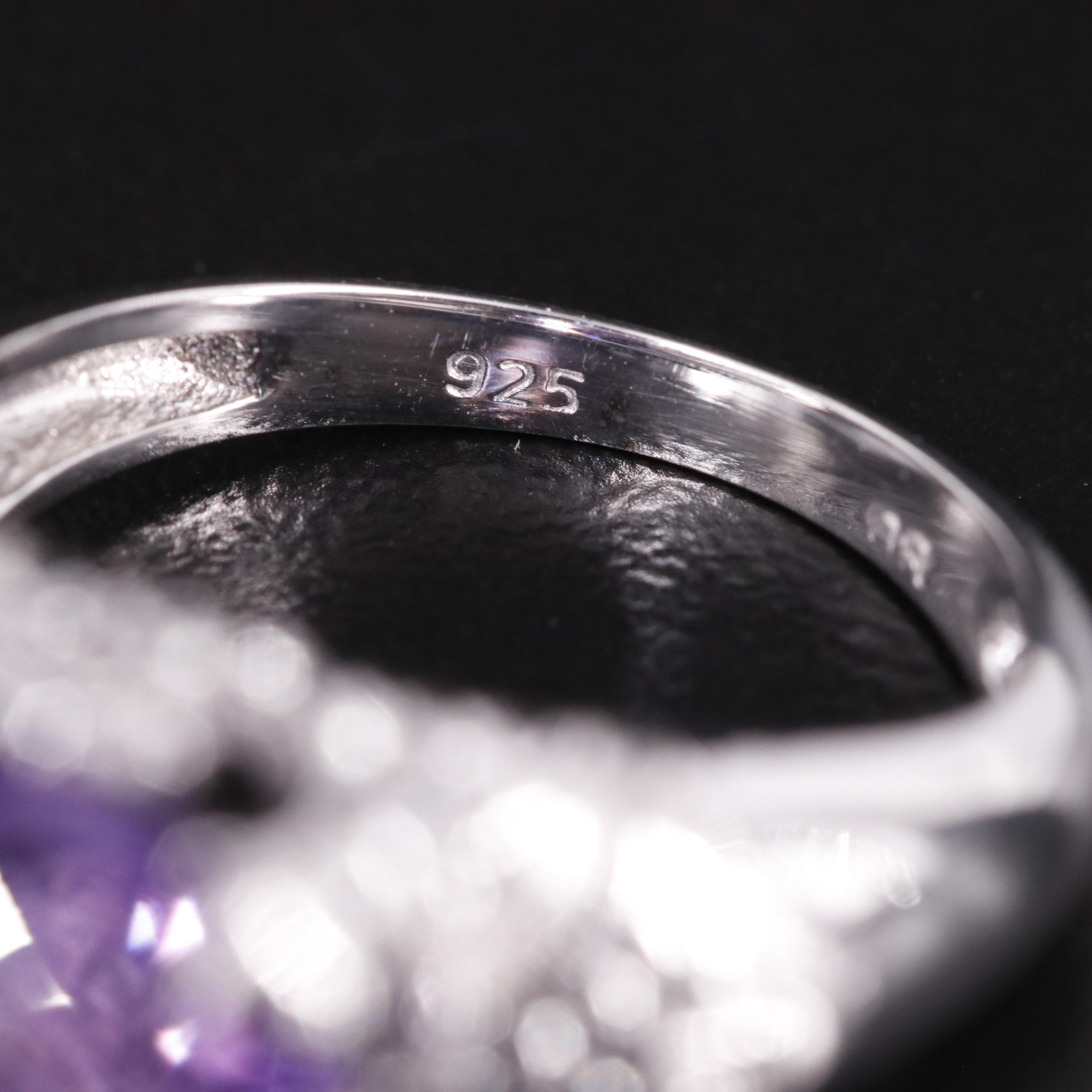 Sterling Amethyst Solitaire Ring