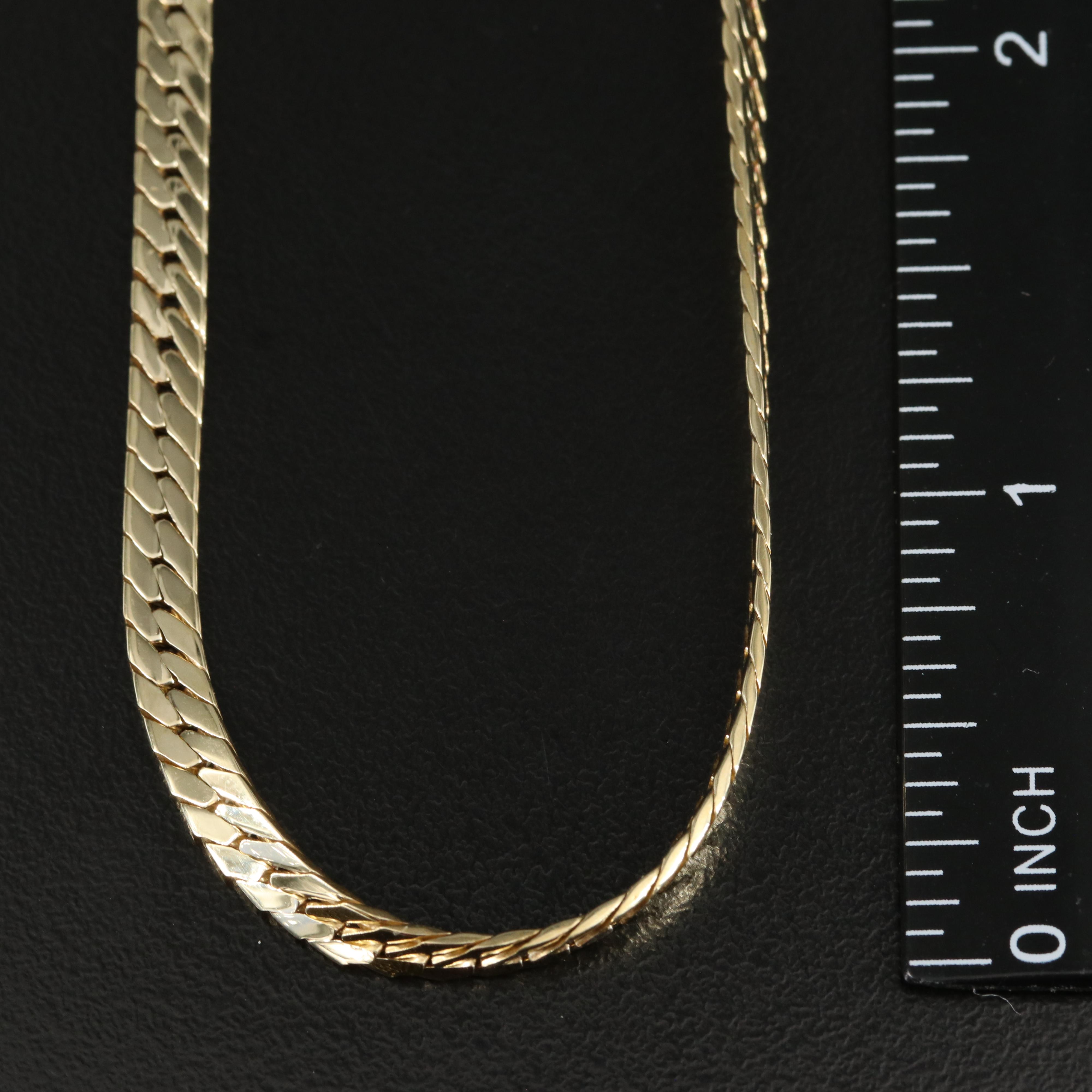 14K Herringbone Necklace