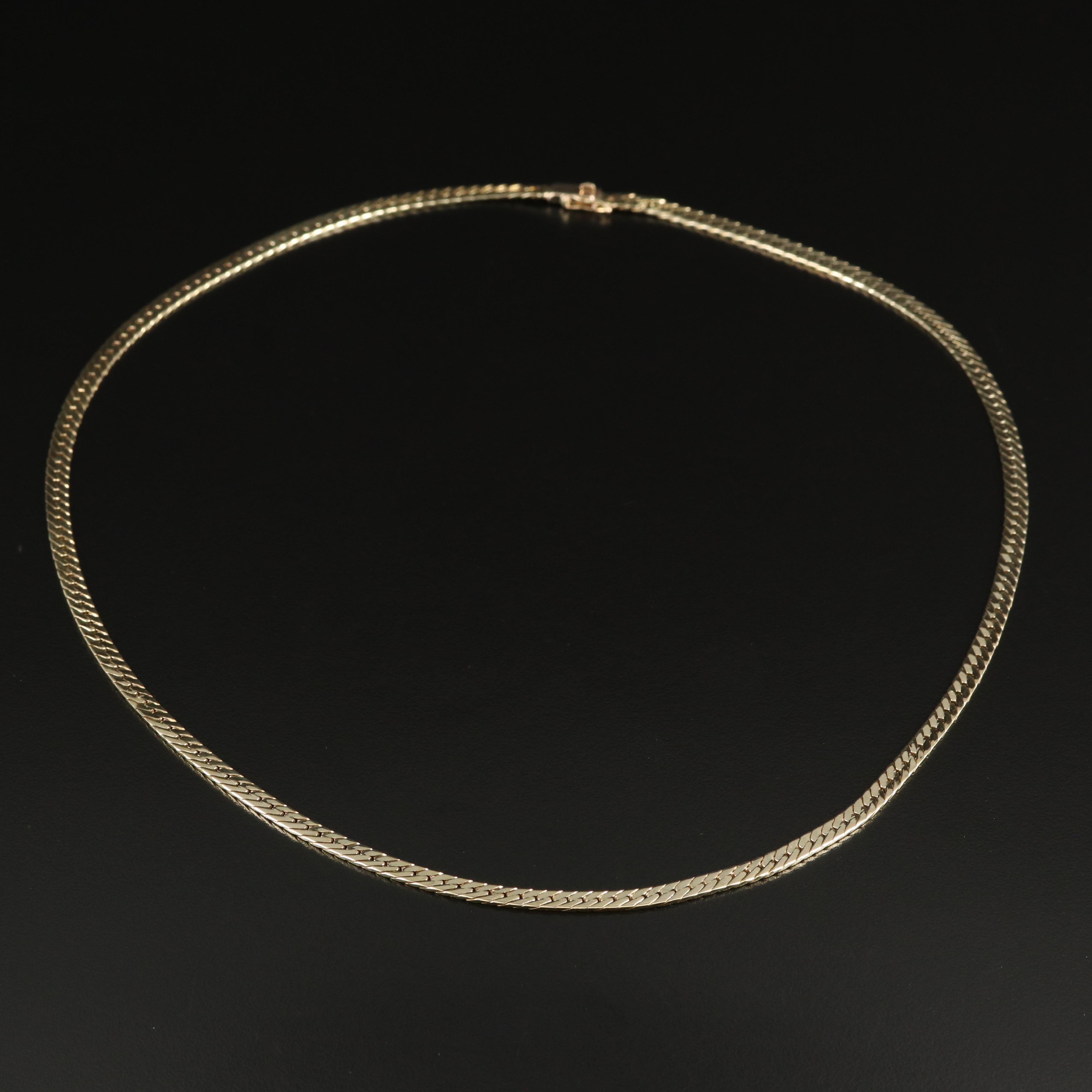 14K Herringbone Necklace