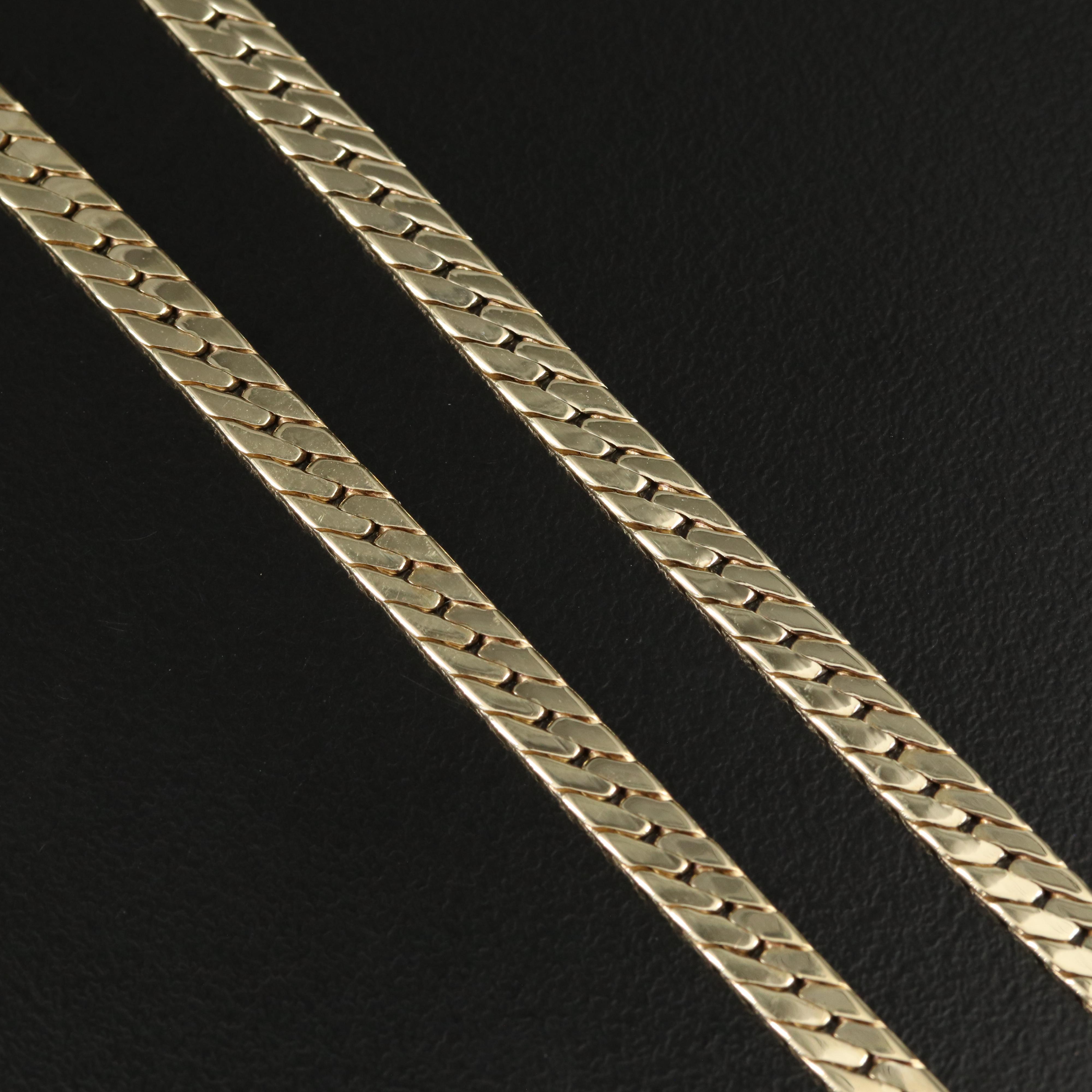 14K Herringbone Necklace