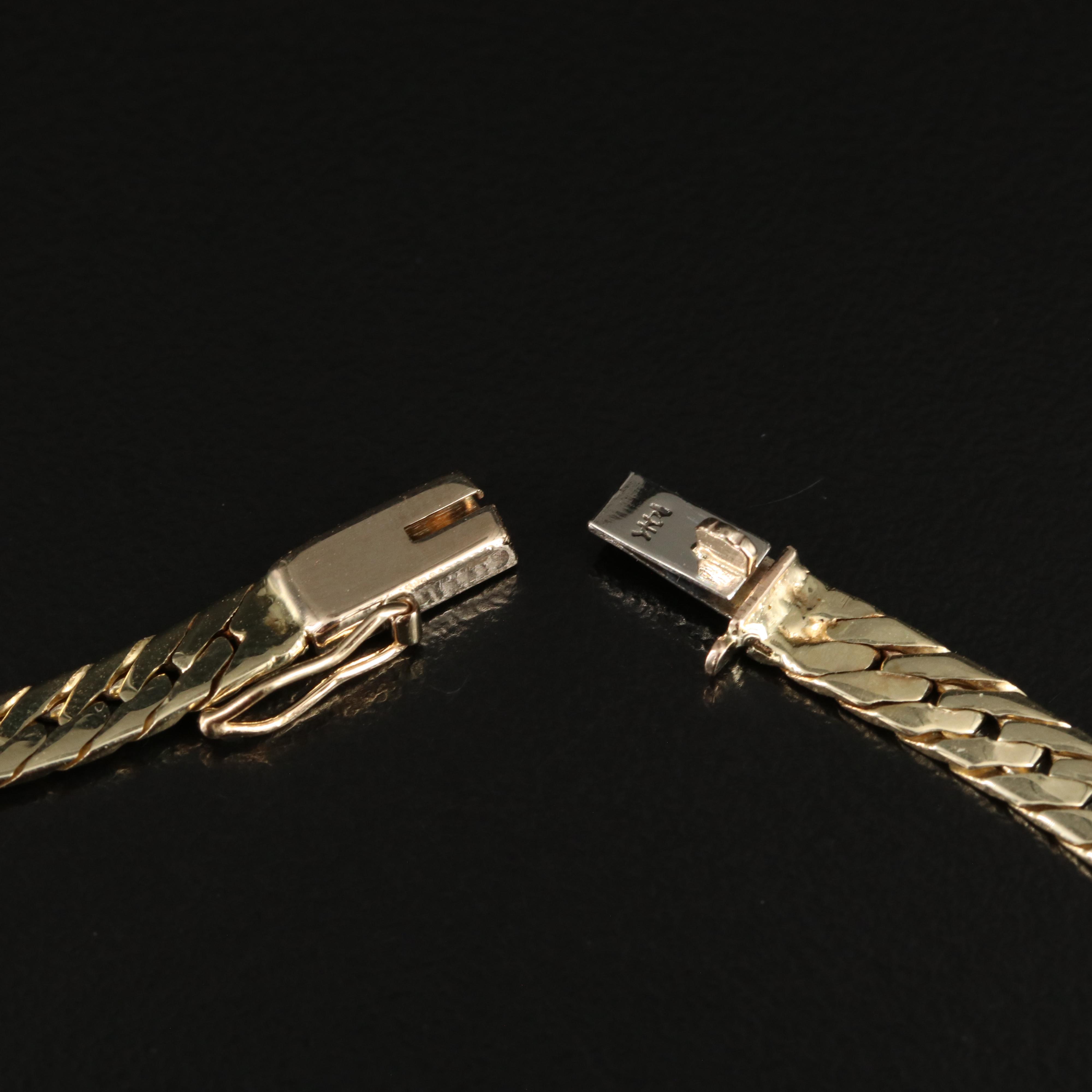 14K Herringbone Necklace