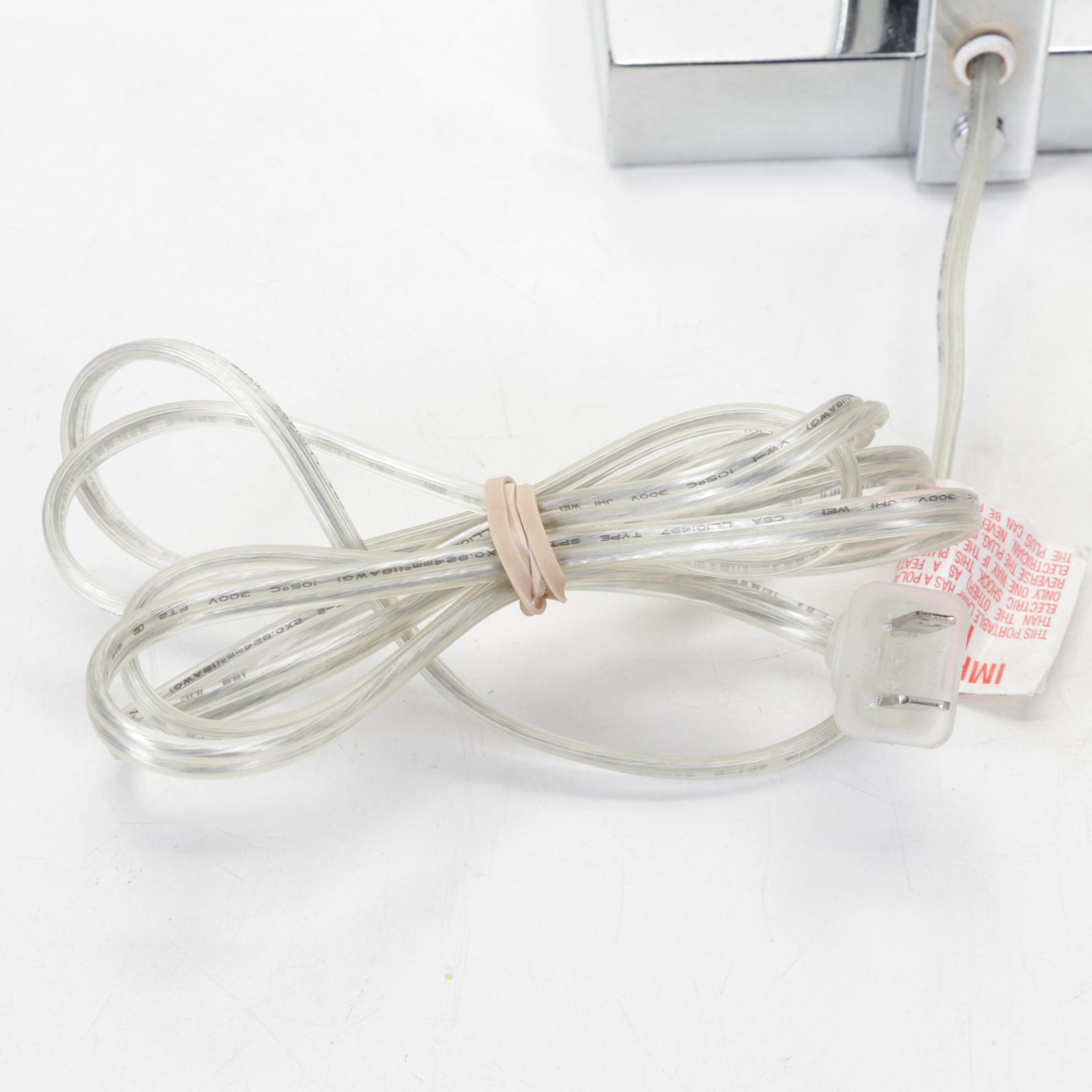 Post Modern Chromed Industrial Style Table Lamps With Integrated Shades, 21st Cf