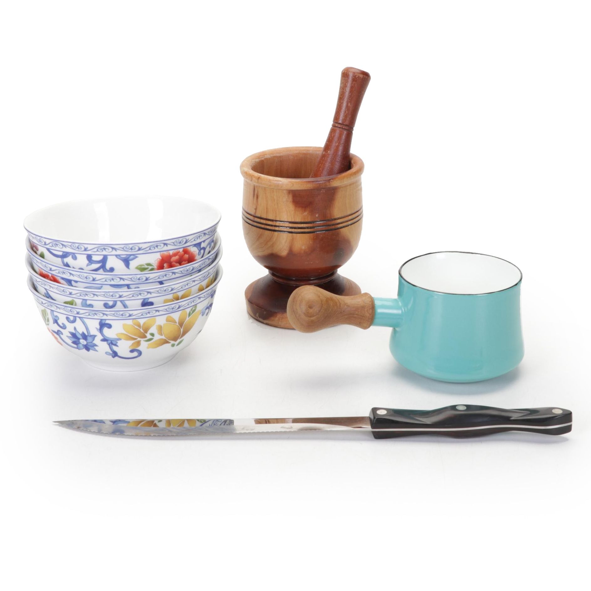 Cutco Knife, Ralph Lauren and Dansk Dinnerware, and Mortar and Pestle EBTH