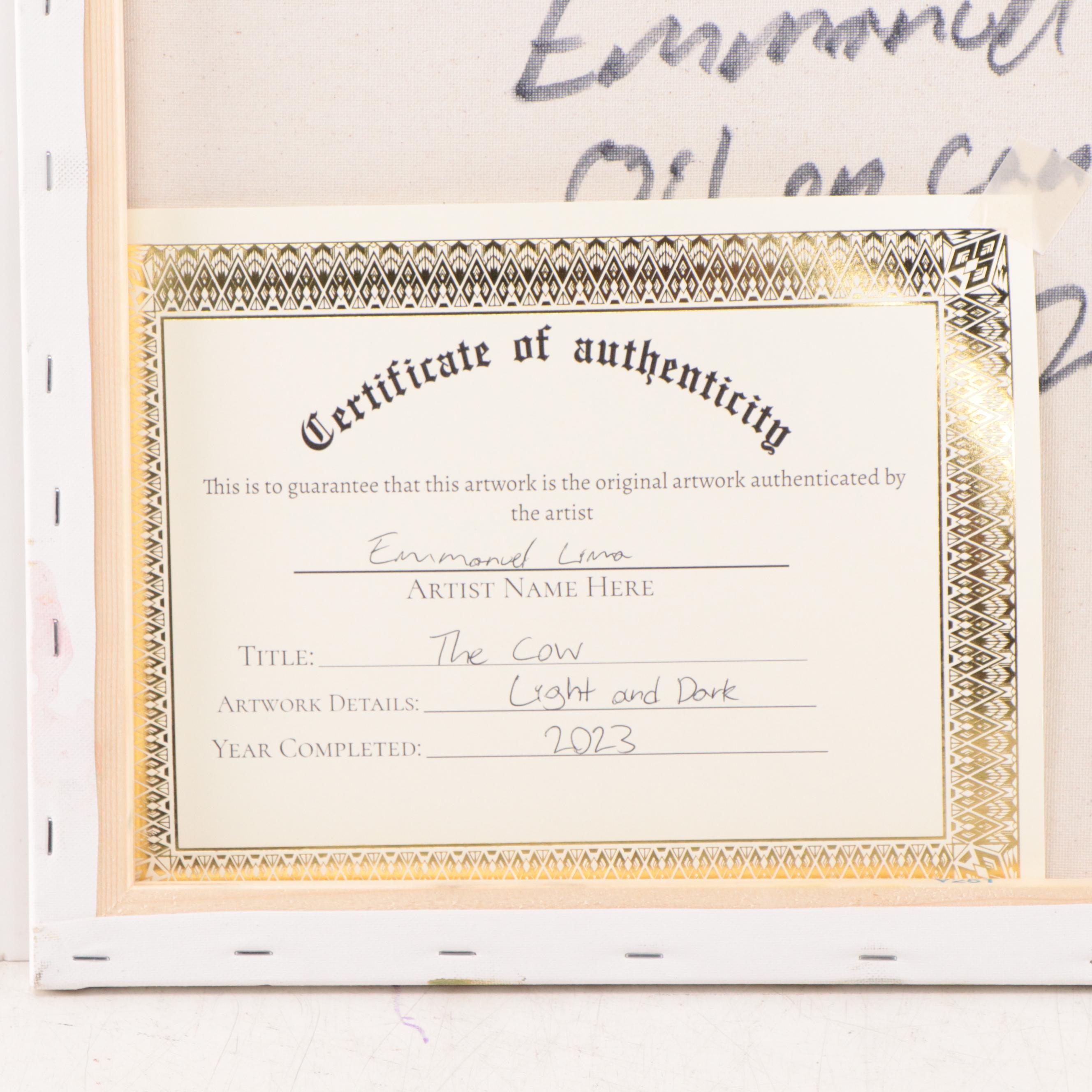 Emmanuel Lima Oil Painting "The Cow," 2023