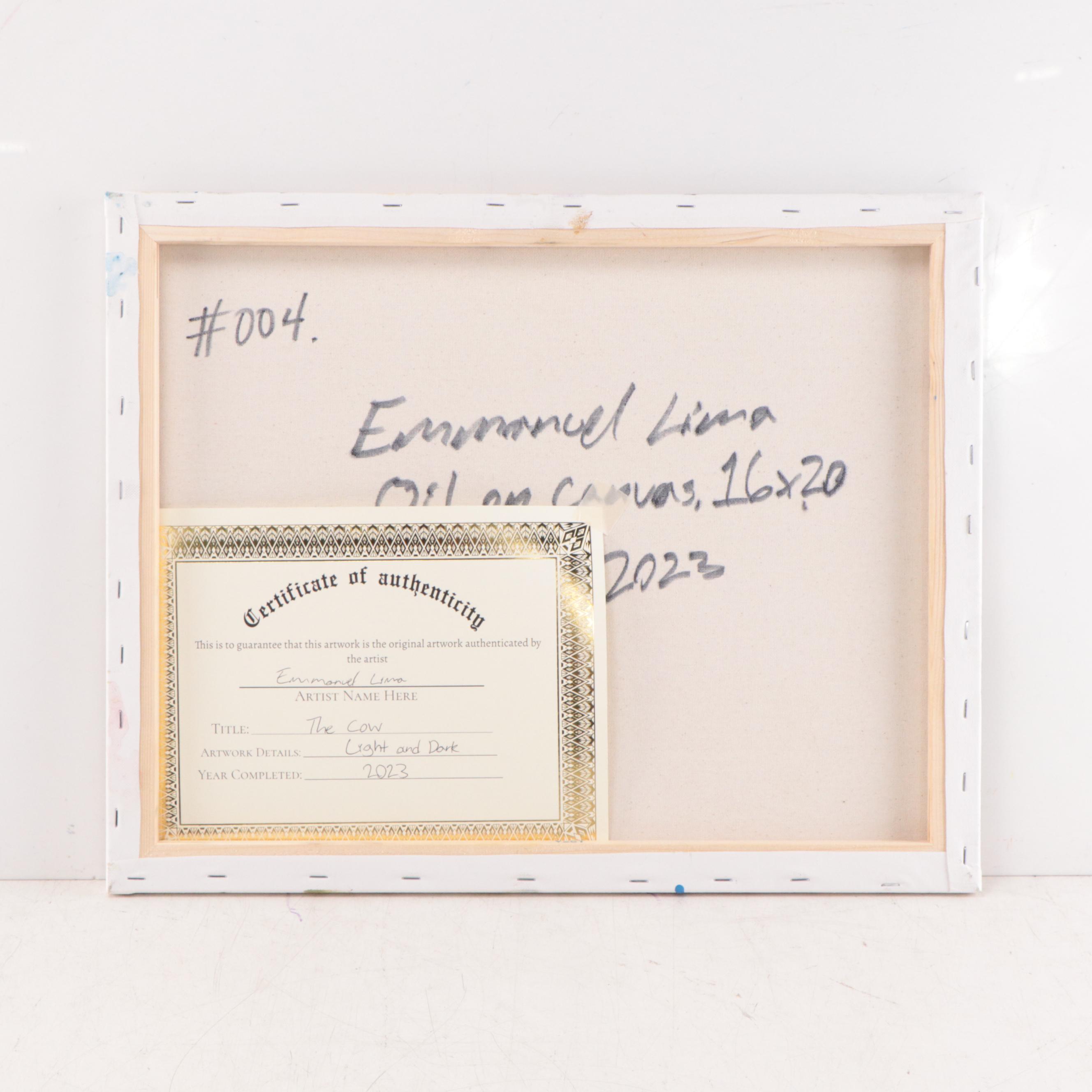 Emmanuel Lima Oil Painting "The Cow," 2023