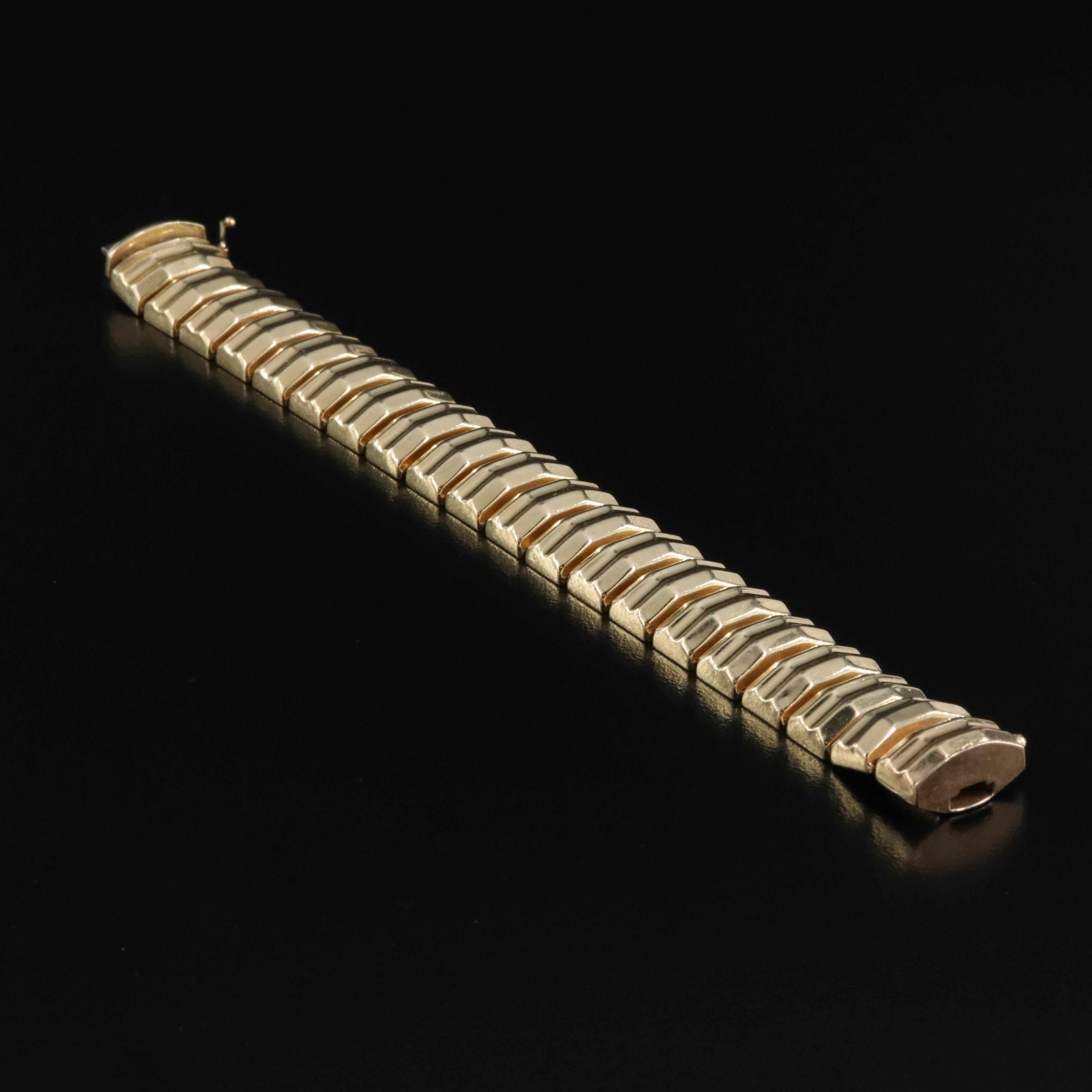 14K Gold Bar Link Bracelet