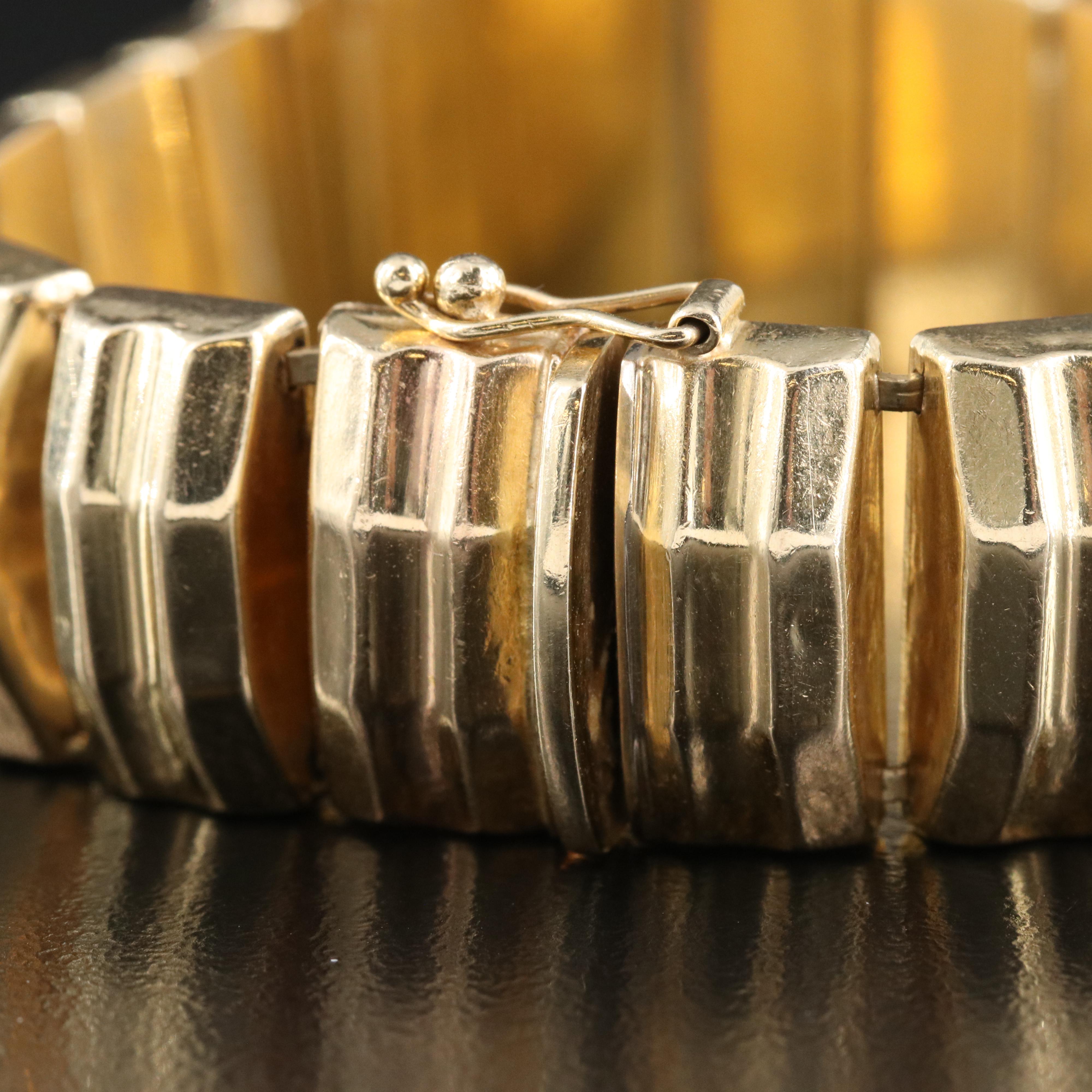 14K Gold Bar Link Bracelet