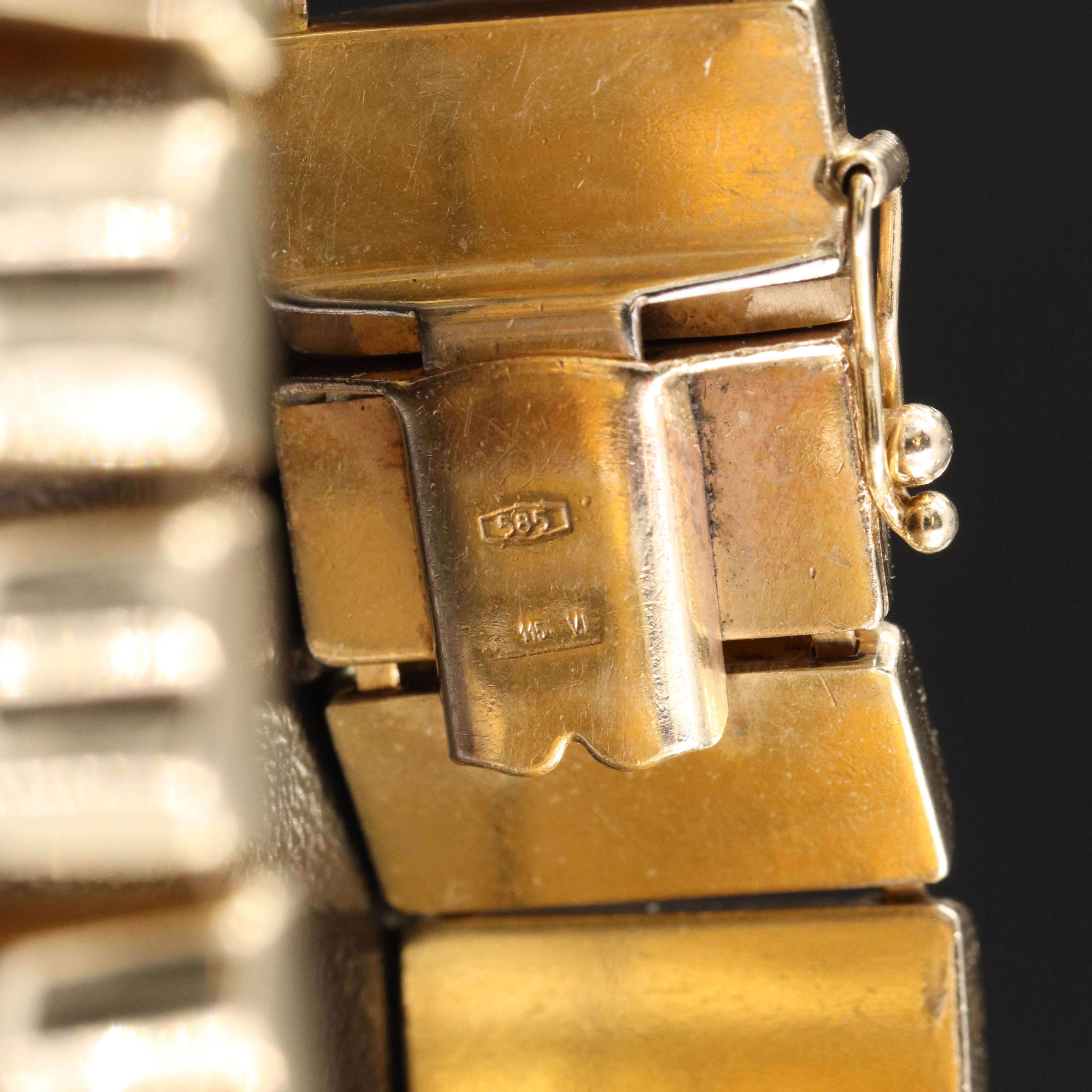 14K Gold Bar Link Bracelet