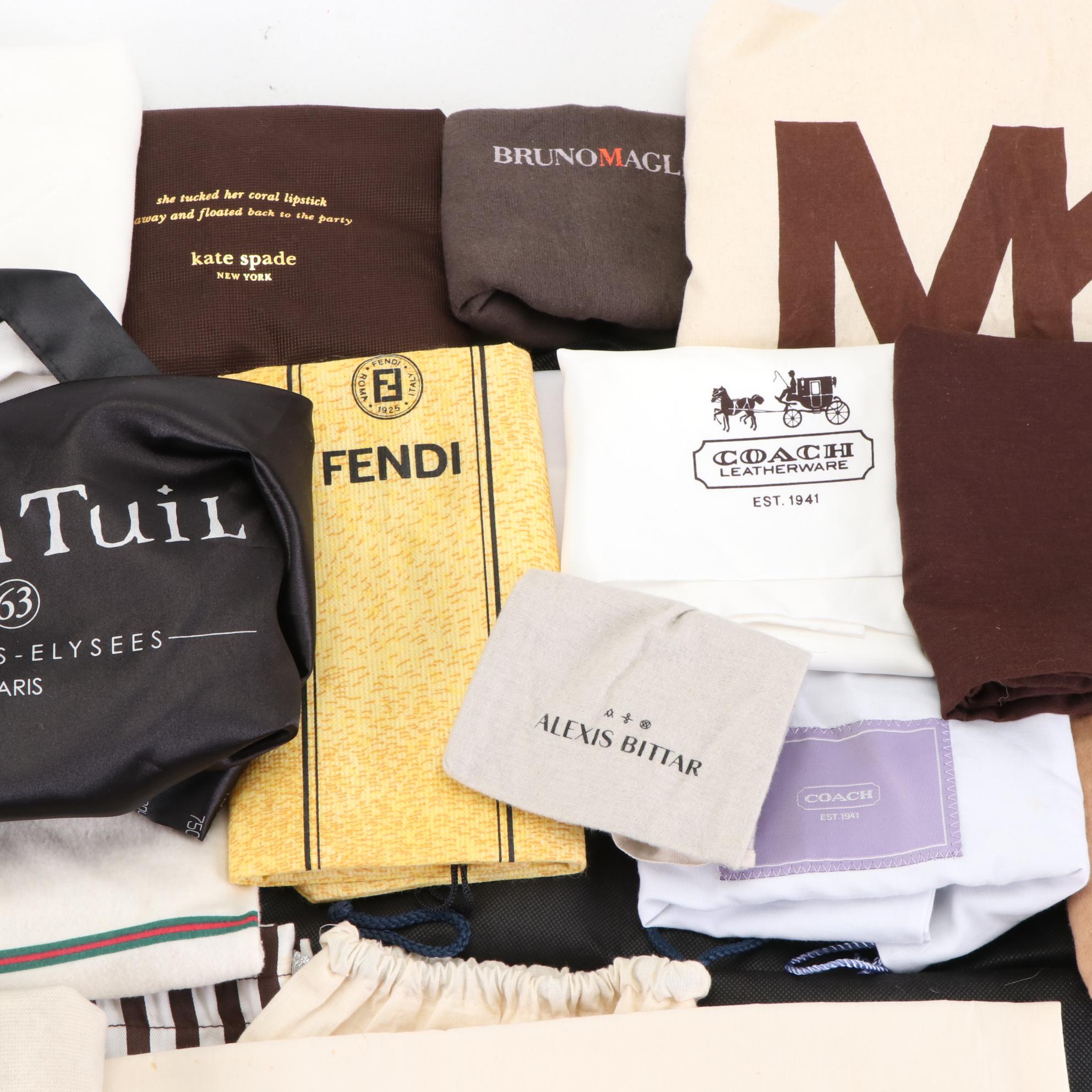 Designer Dust Bags Including Louis Vuitton, Fendi, Chanel, Gucci and More