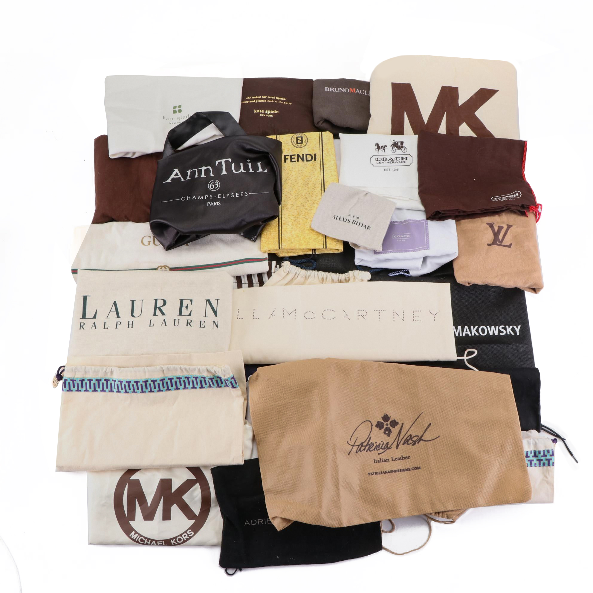 Designer Dust Bags Including Louis Vuitton, Fendi, Chanel, Gucci and More