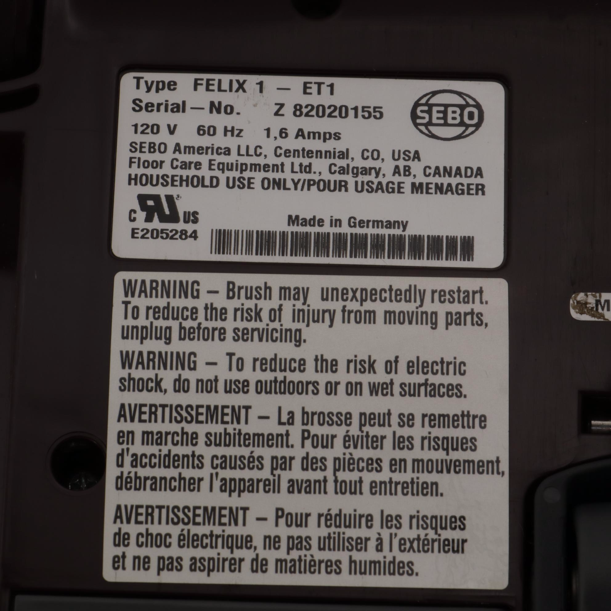 Sebo Felix 1 Premium Upright Vacuum