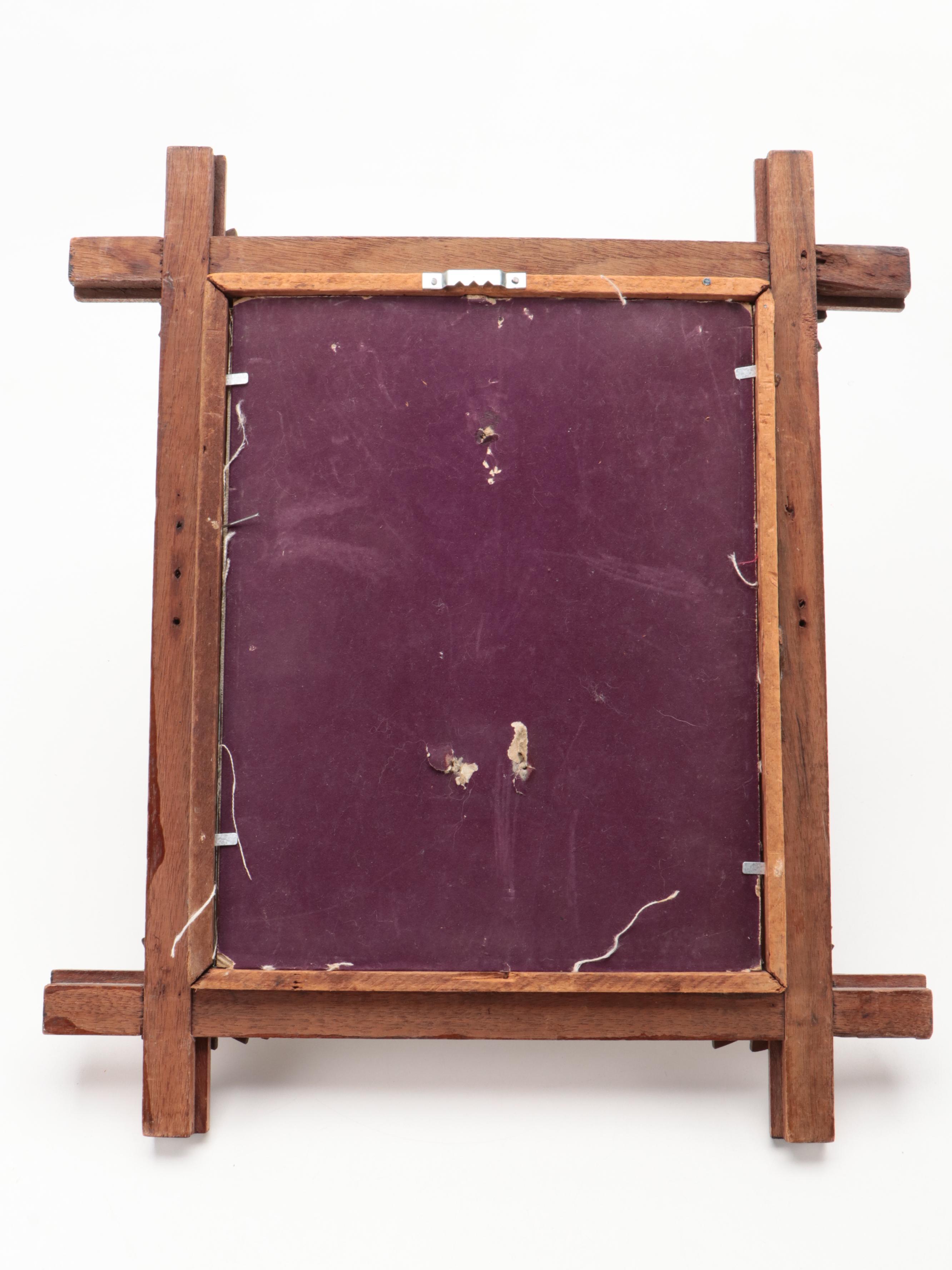 Handmade Cross-Stitch Samplers in Black Forest Style Walnut Frames