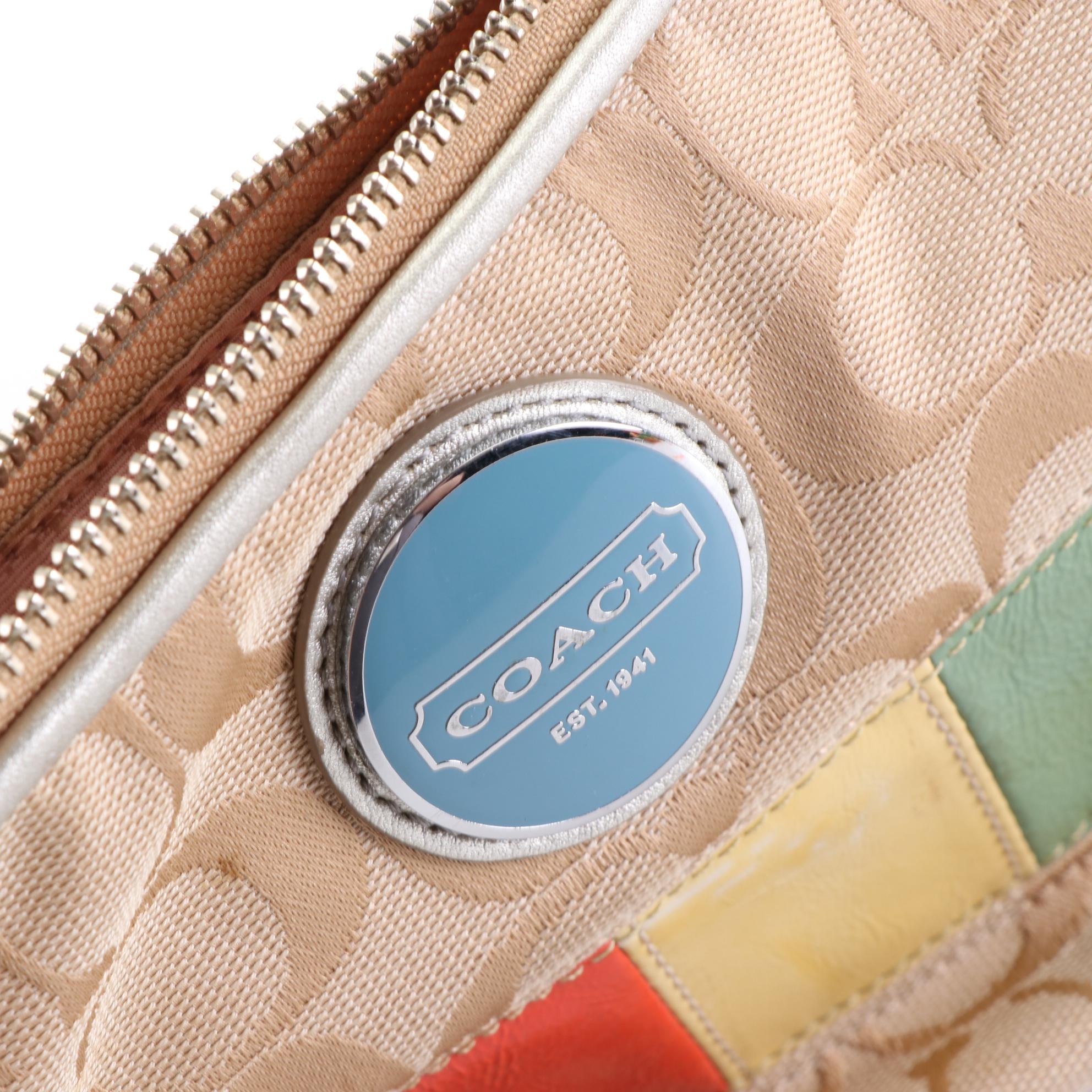 Coach Signature Collection Multicolored Shoulder Bag with Crossbody Strap